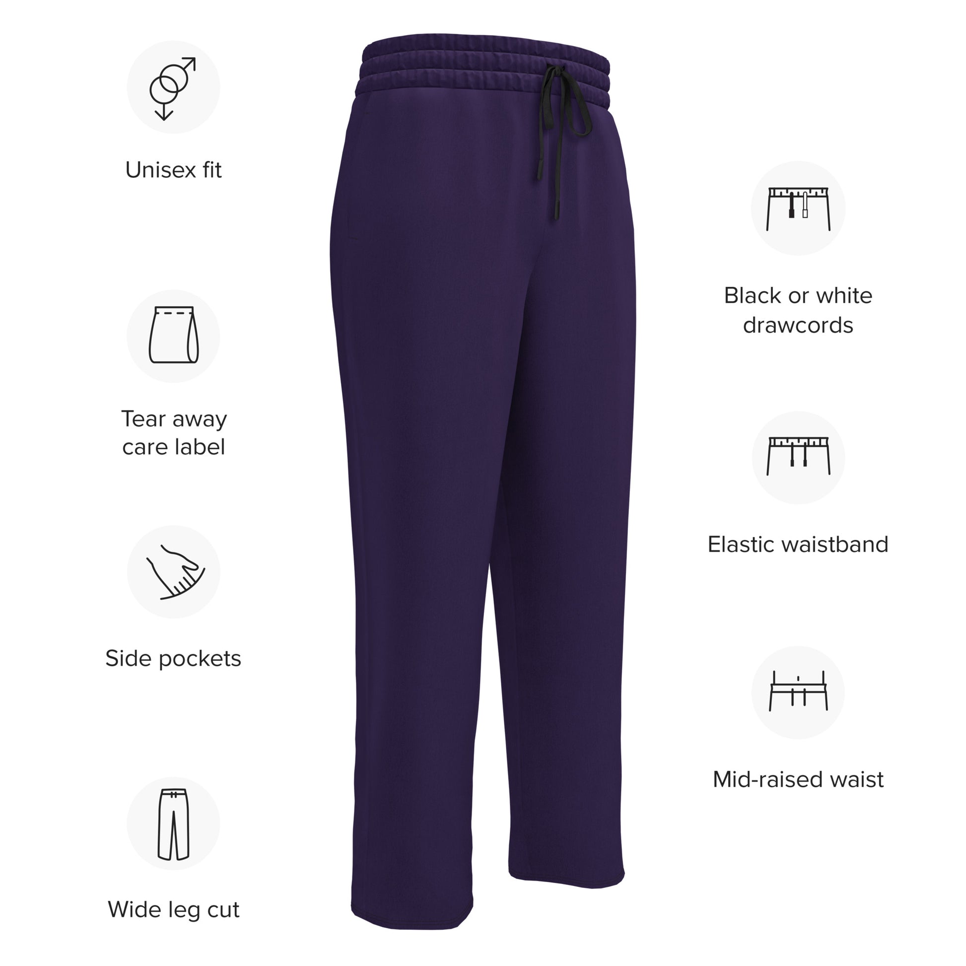 Dark Purple Wide-Leg Joggers - Activewear Well