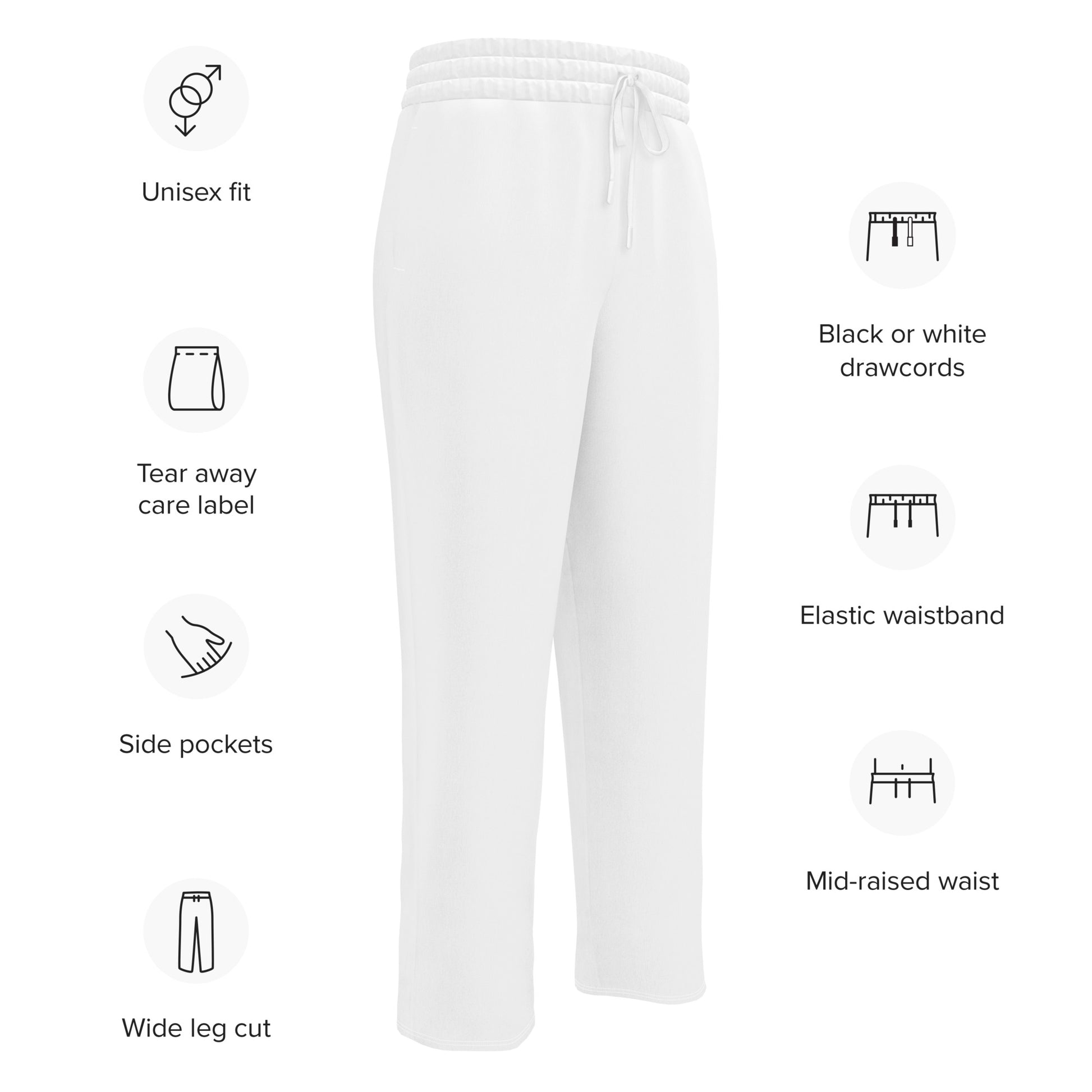 White Wide-Leg Joggers - Activewear Well