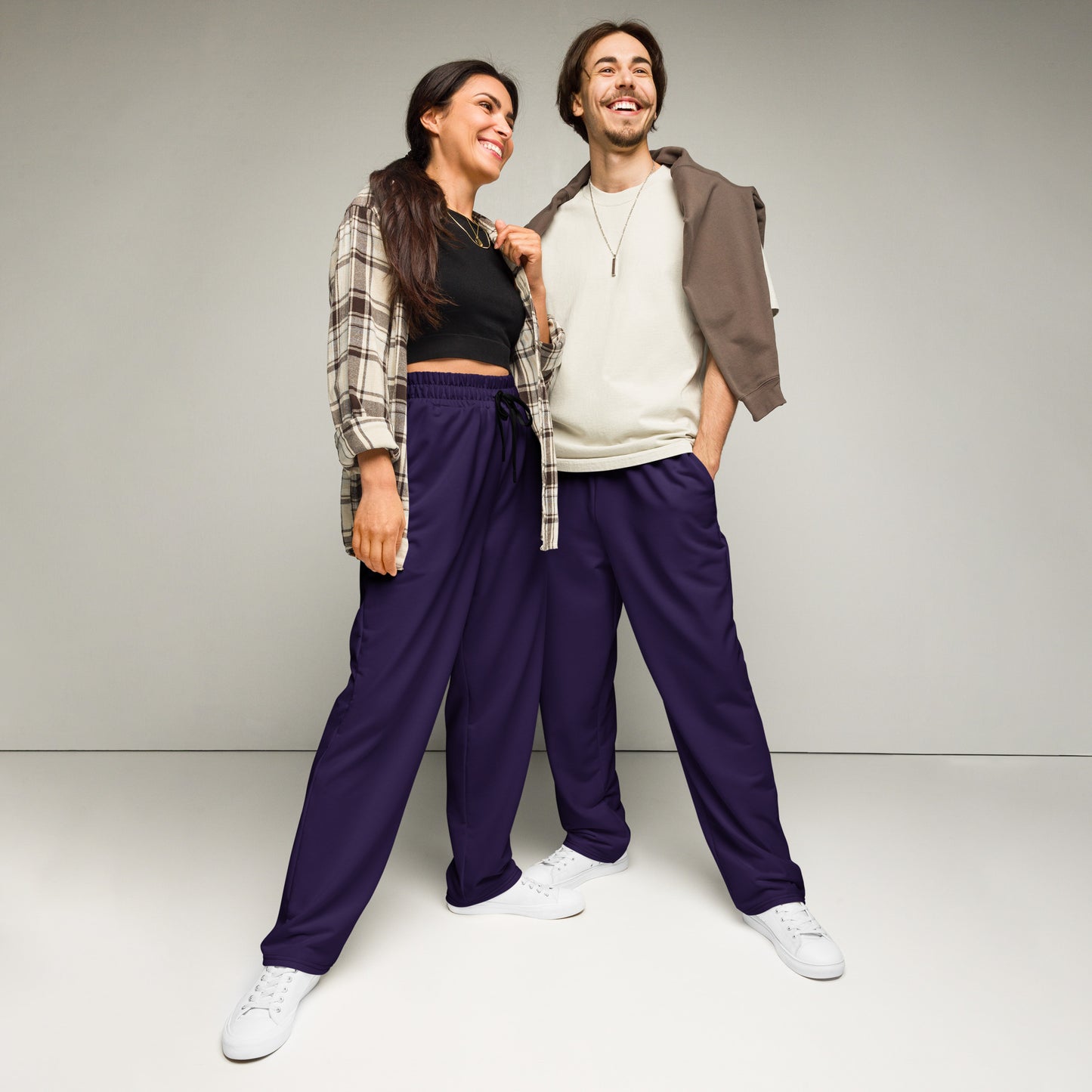 Dark Purple Wide-Leg Joggers - Activewear Well