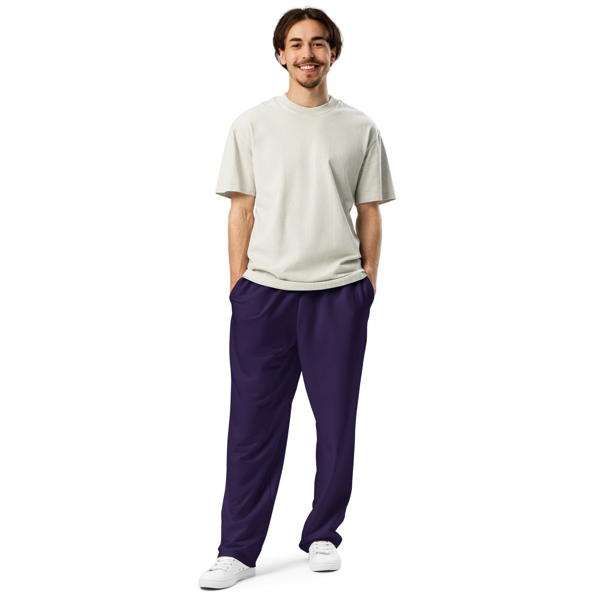 Dark Purple Wide-Leg Joggers - Activewear Well