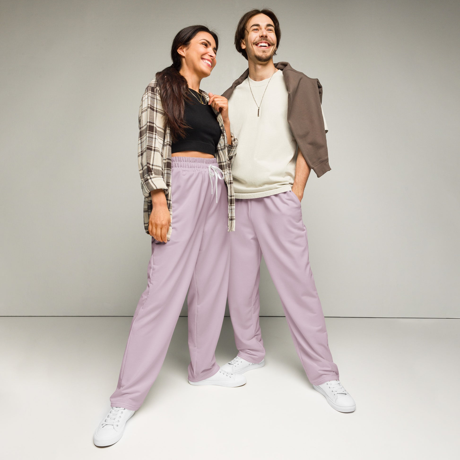 Dusty Pink Wide-Leg Joggers - Activewear Well