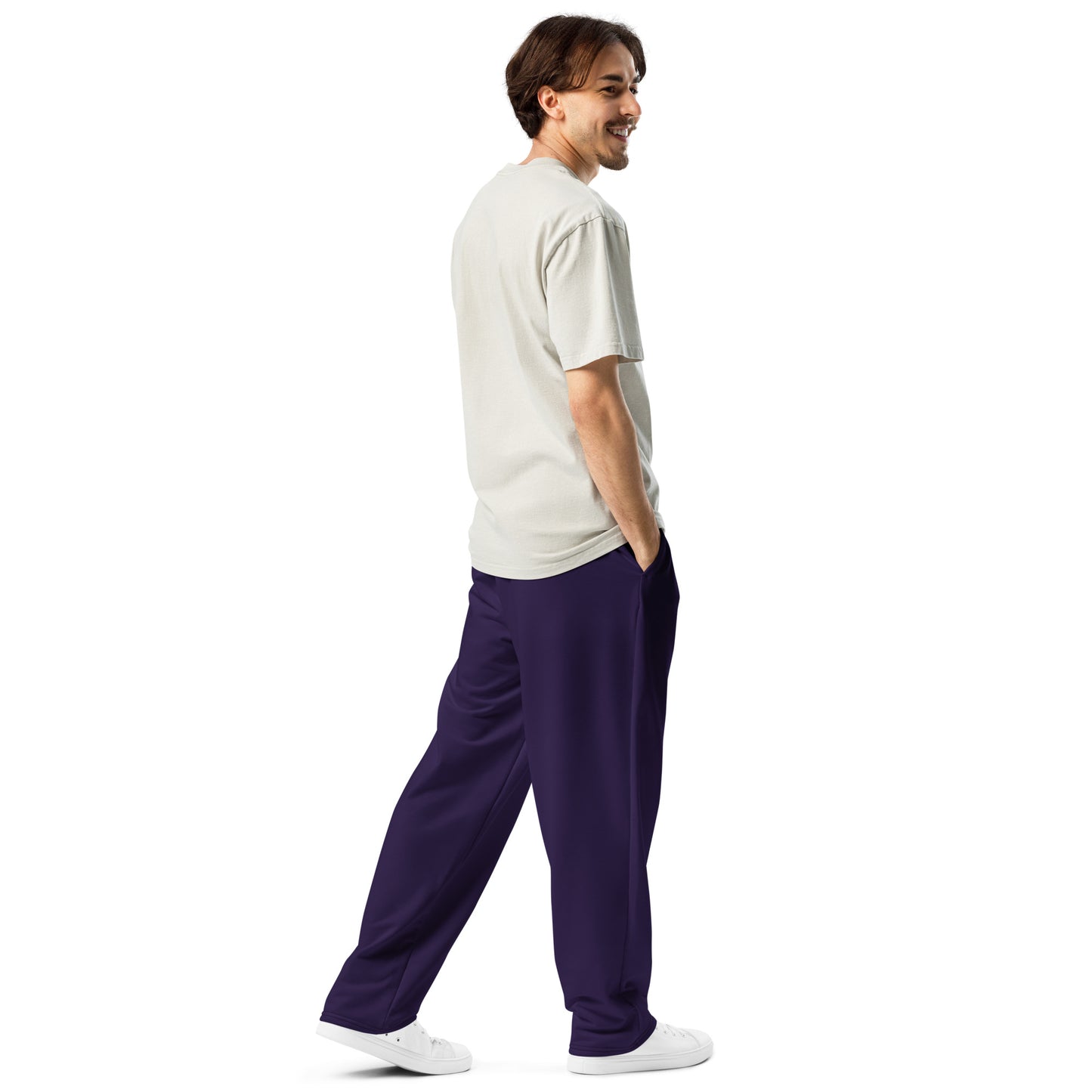 Dark Purple Wide-Leg Joggers - Activewear Well