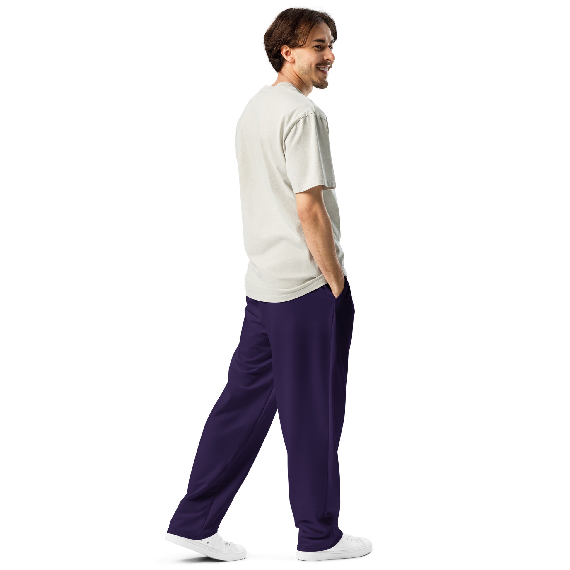 Dark Purple Wide-Leg Joggers - Activewear Well
