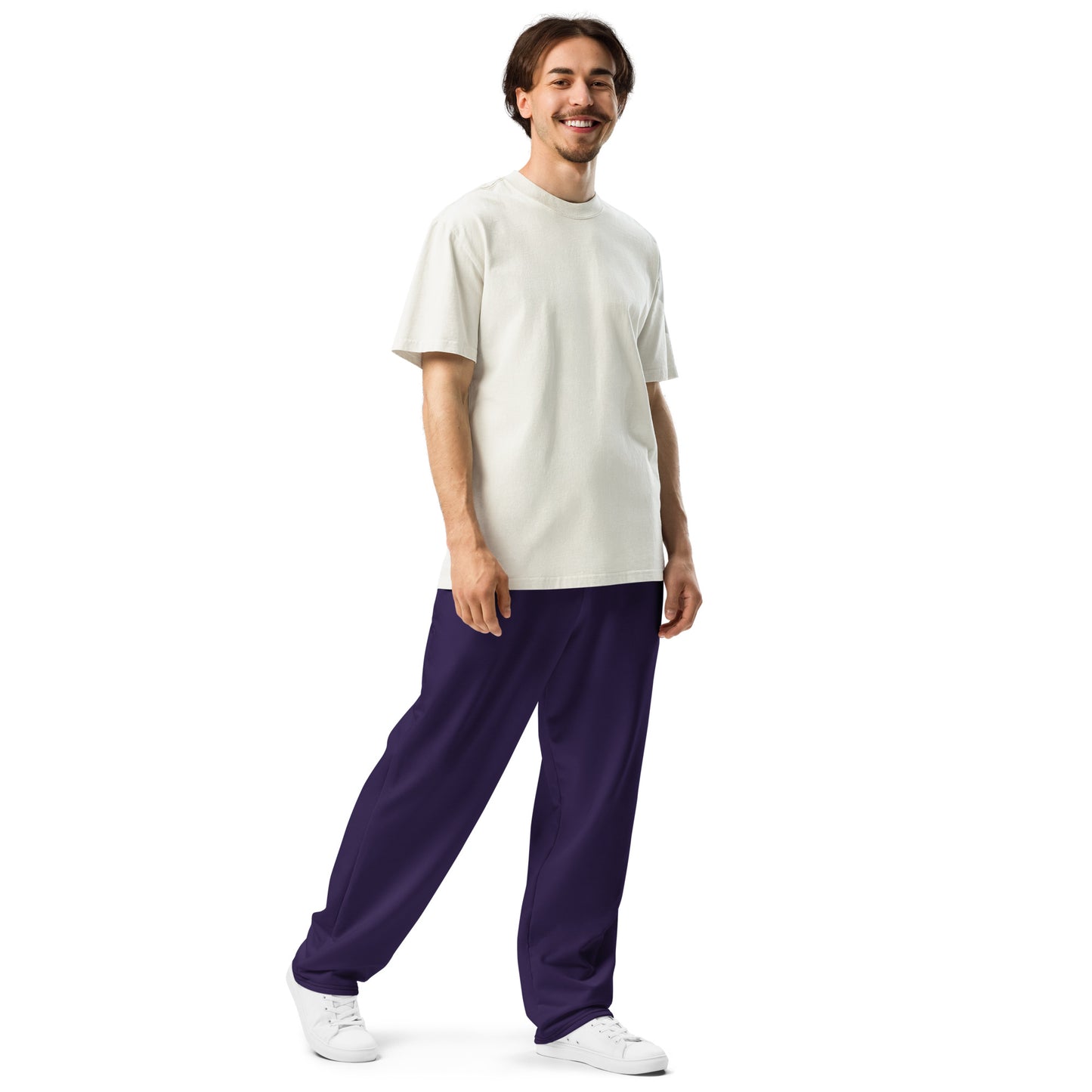 Dark Purple Wide-Leg Joggers - Activewear Well