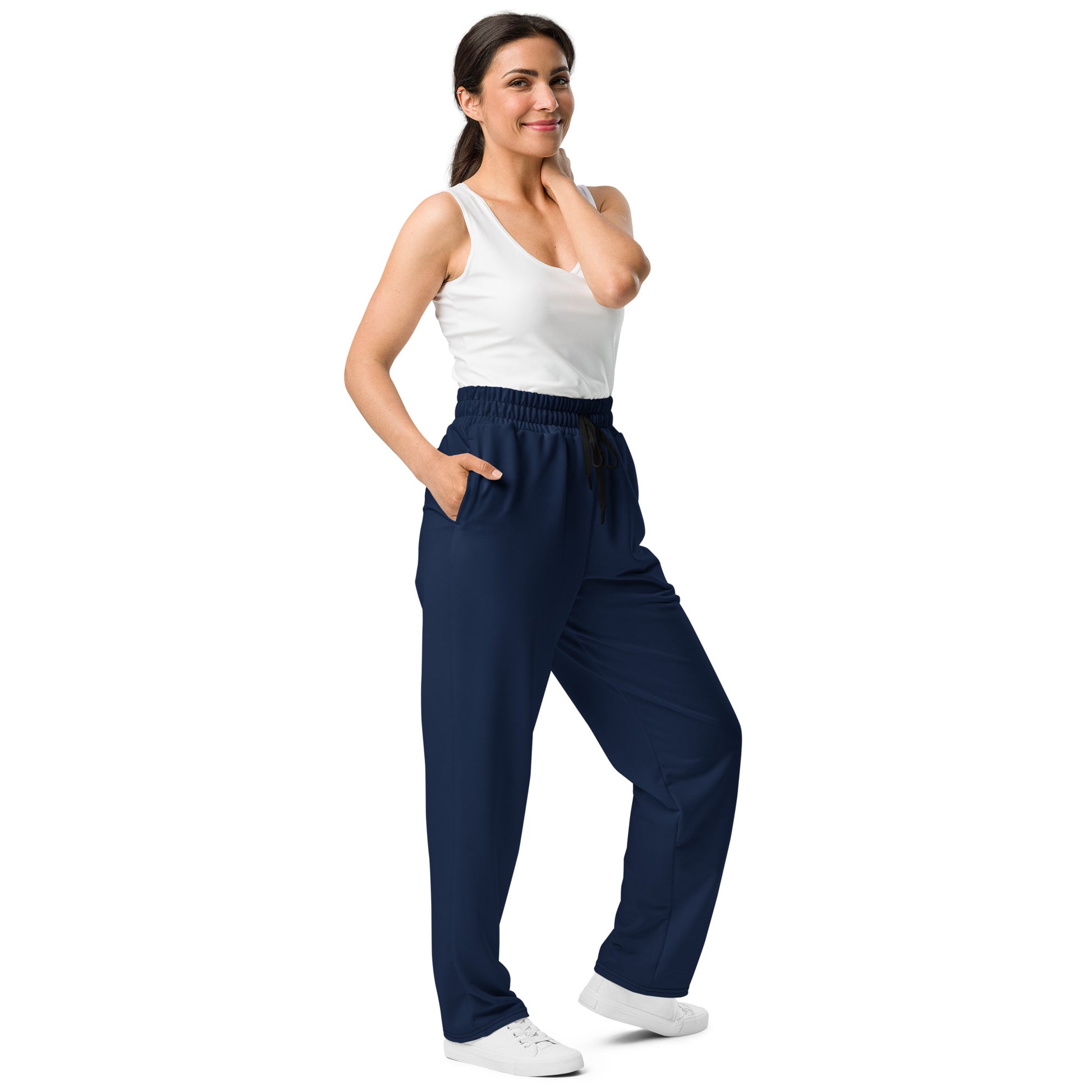 Navy Wide-Leg Joggers - Activewear Well