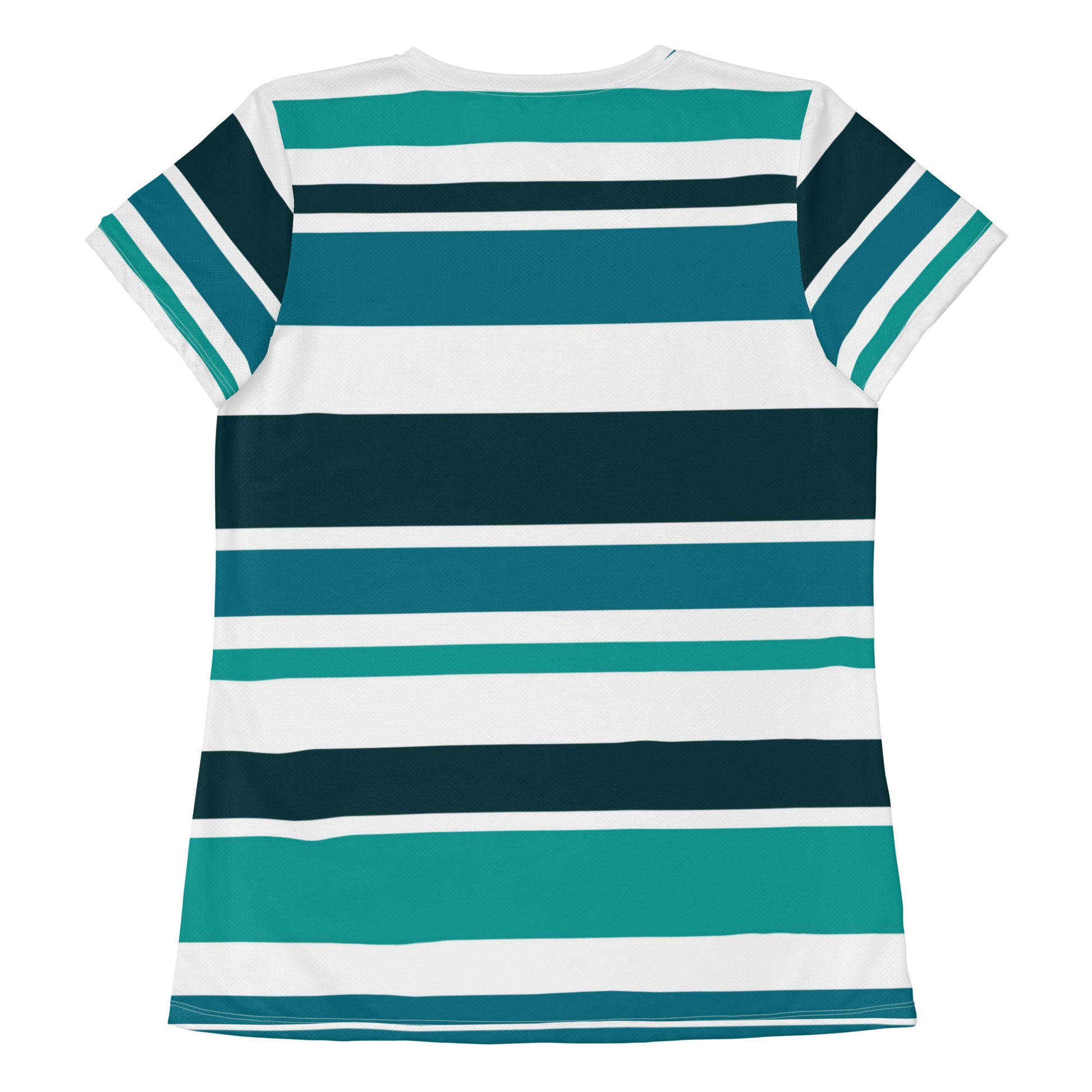 Women's Green Striped Athletic T-Shirt - Activewear Well