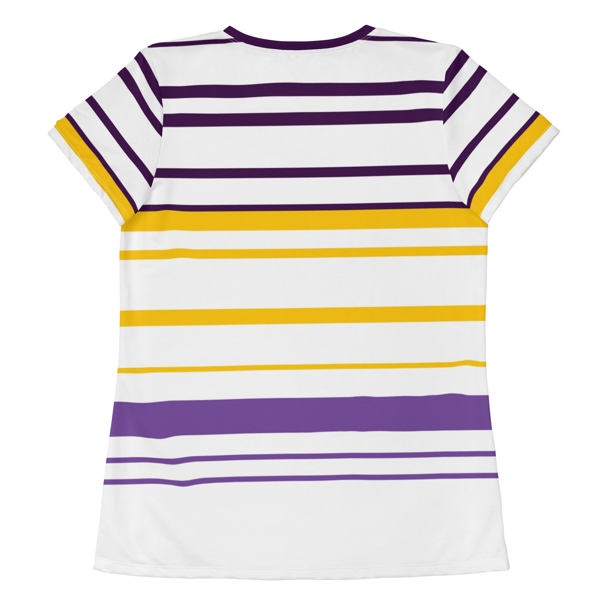 Women's Yellow Striped Athletic T-Shirt - Activewear Well