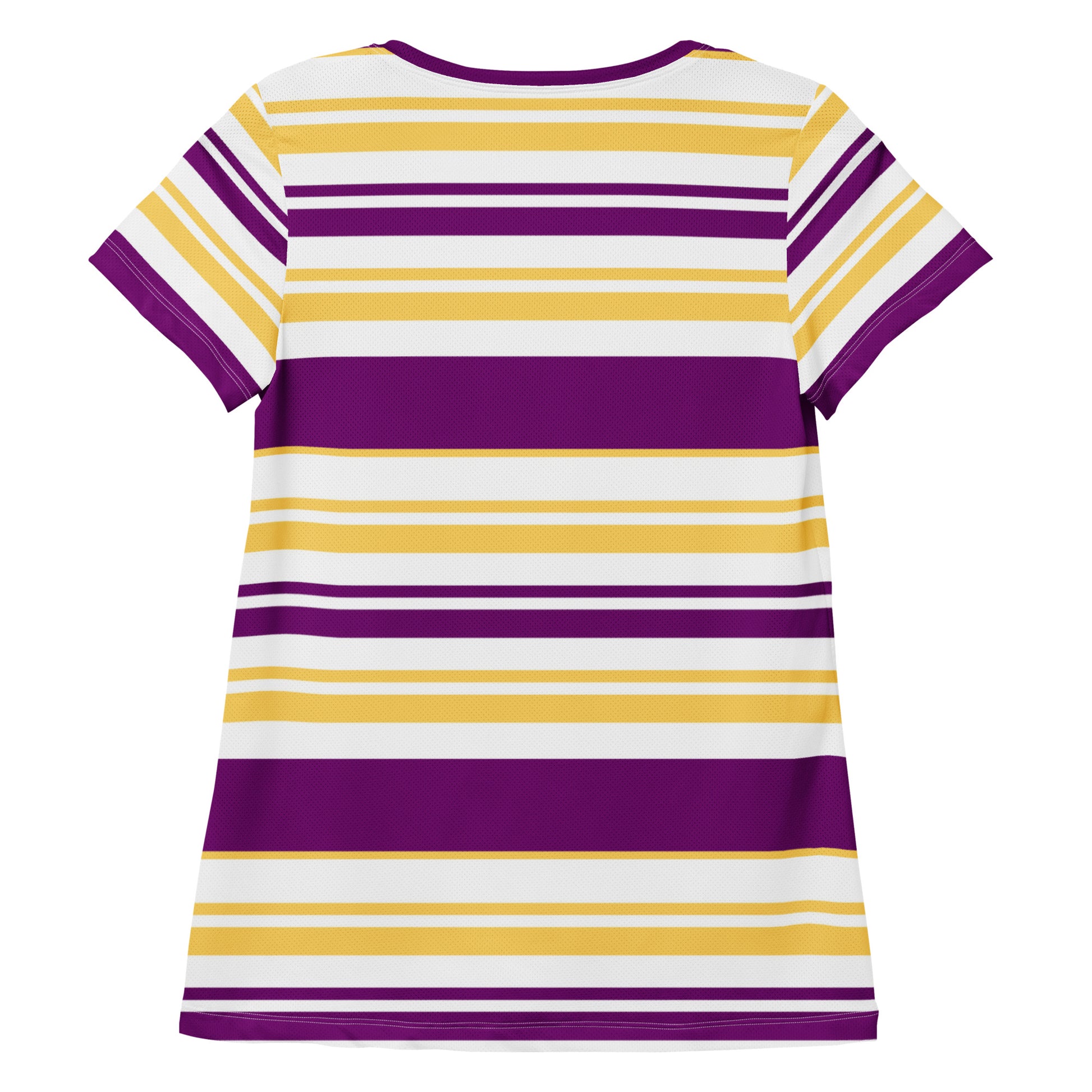 Women's Purple Striped Athletic T-Shirt - Activewear Well