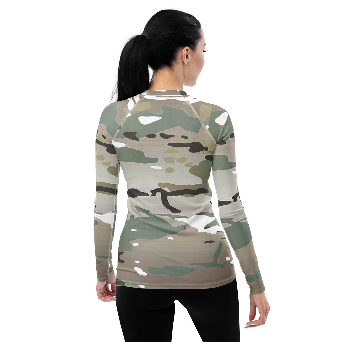 Desert Camo Women's Rash Guard - Activewear Well