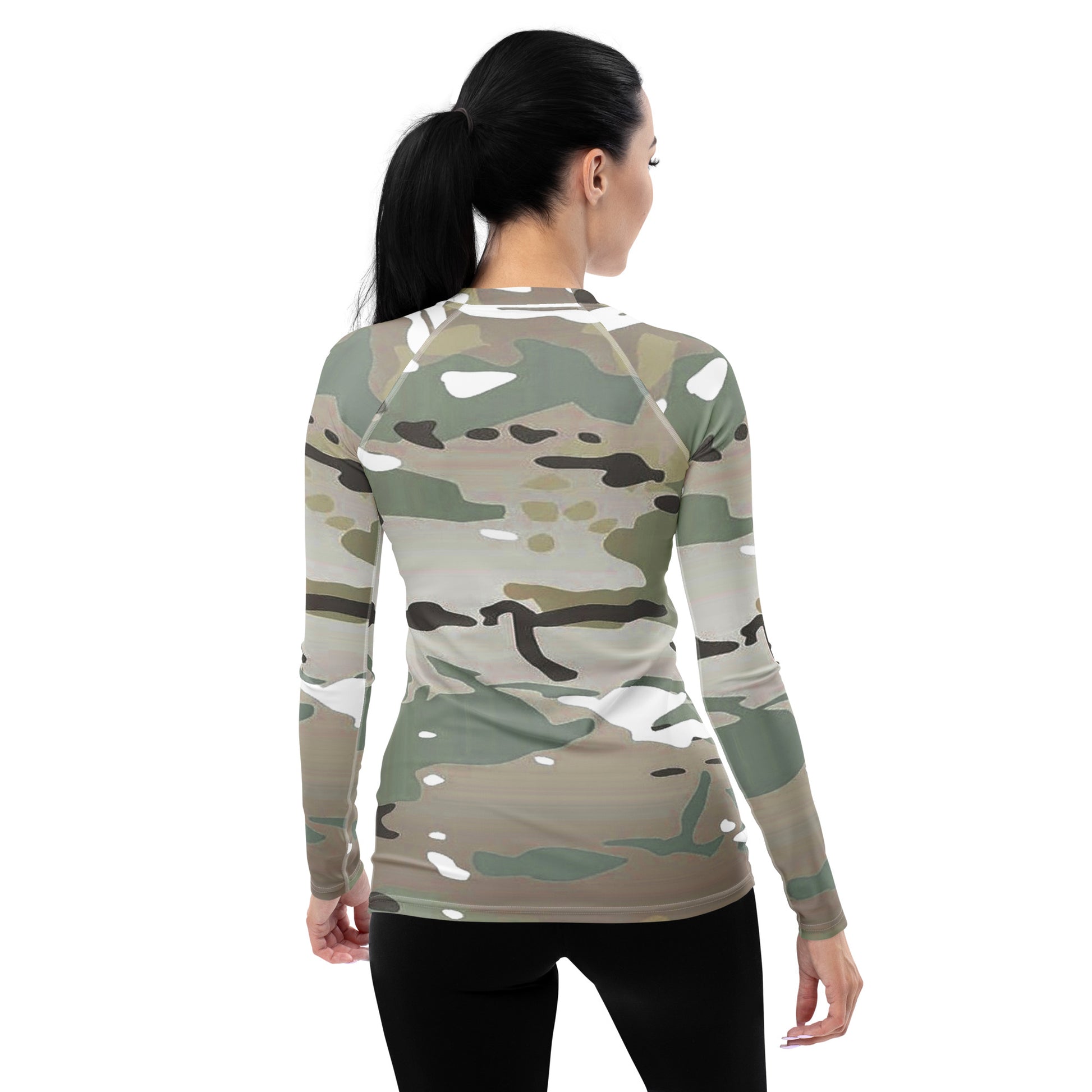 Desert Camo Women's Rash Guard - Activewear Well