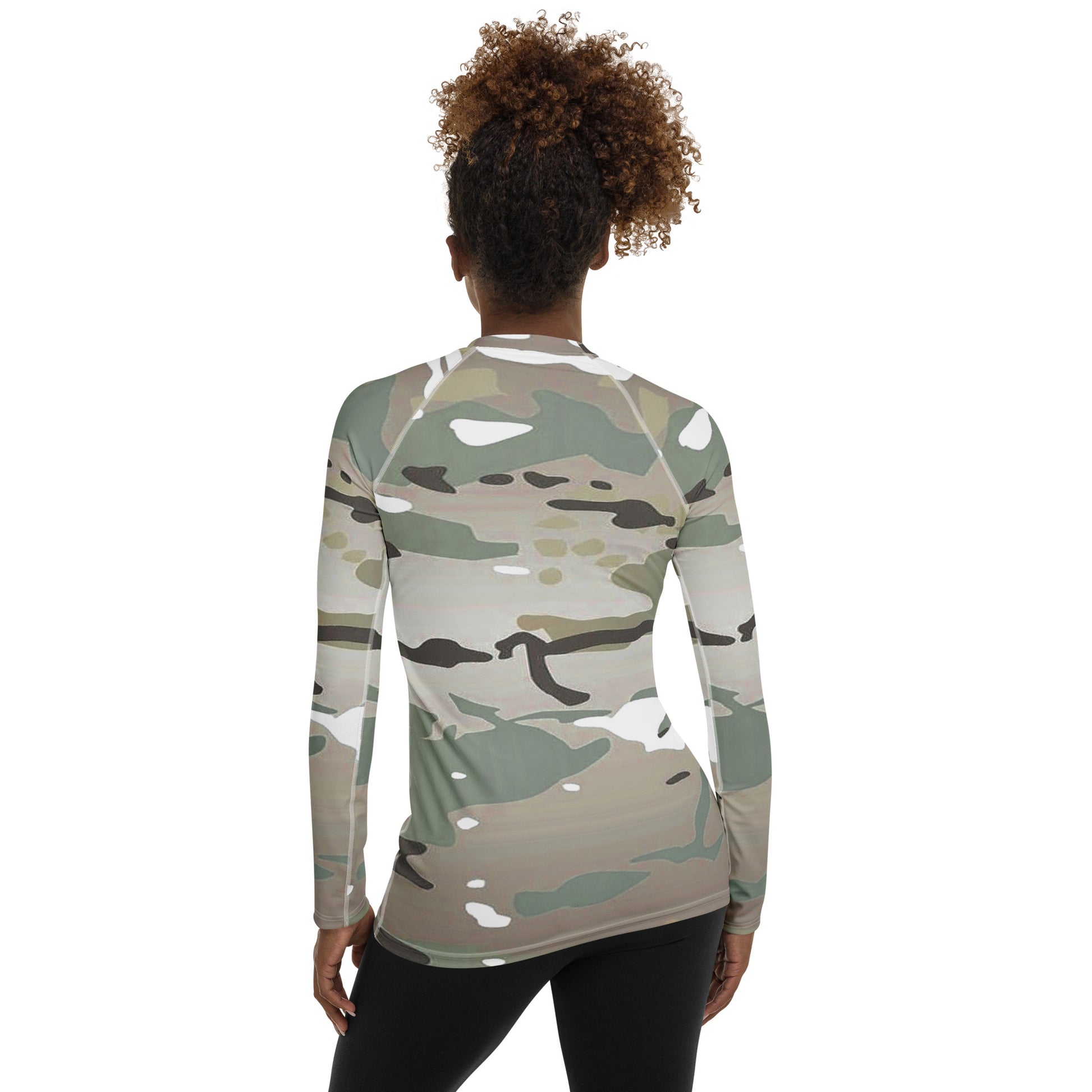 Desert Camo Women's Rash Guard - Activewear Well