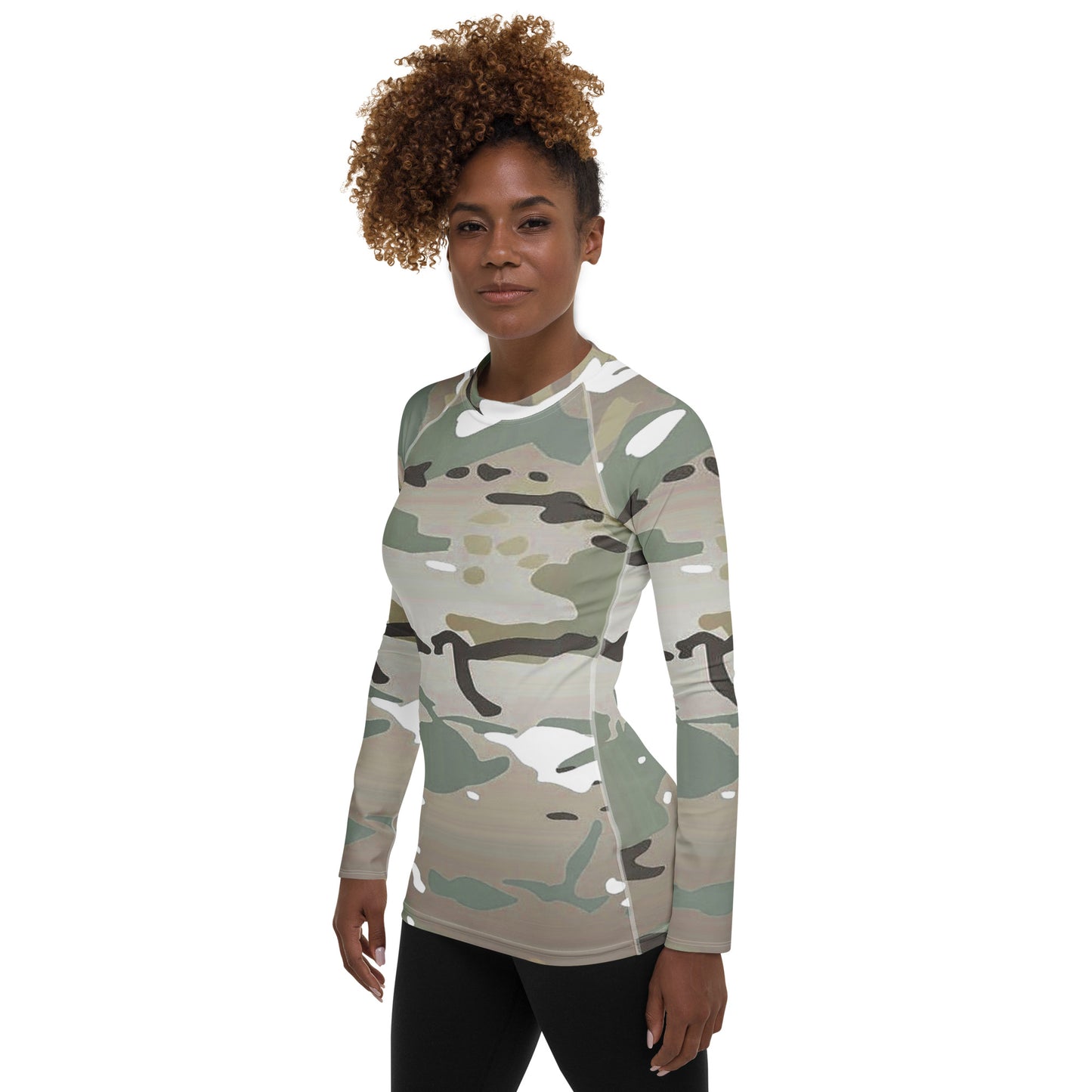 Desert Camo Women's Rash Guard - Activewear Well