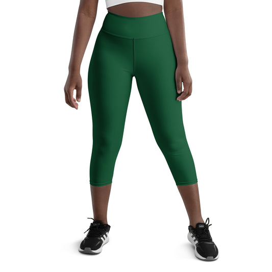Forest Green Yoga Capri Leggings - Activewear Well
