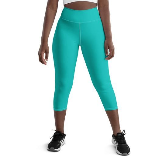 Turquoise Yoga Capri Leggings - Activewear Well