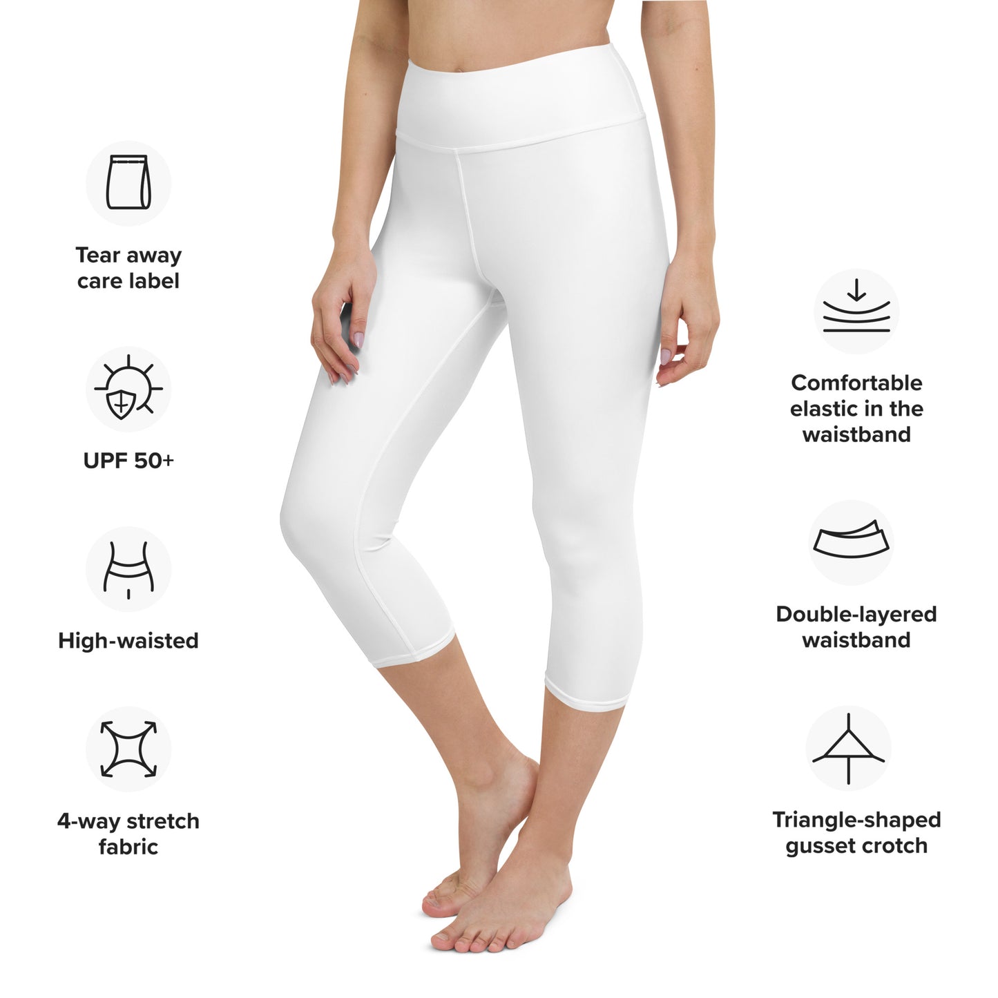 White Yoga Capri Leggings - Activewear Well