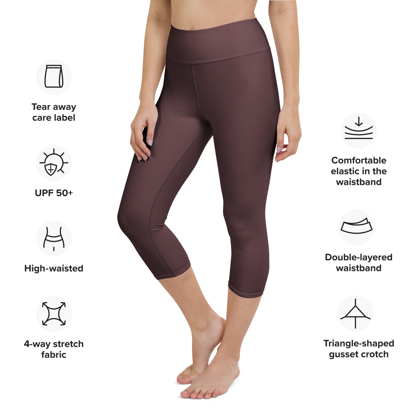 Espresso Yoga Capri Leggings - Activewear Well