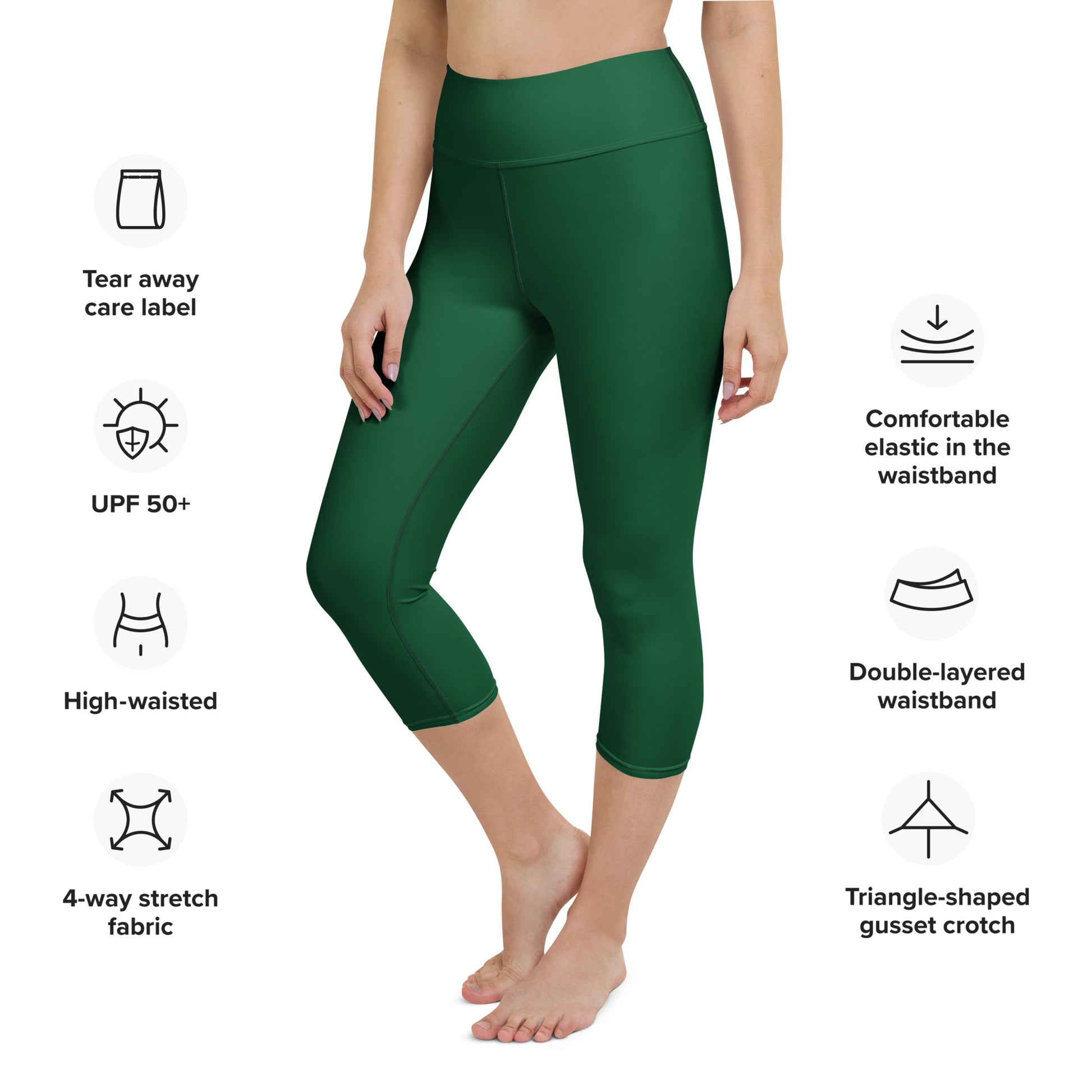 Forest Green Yoga Capri Leggings - Activewear Well