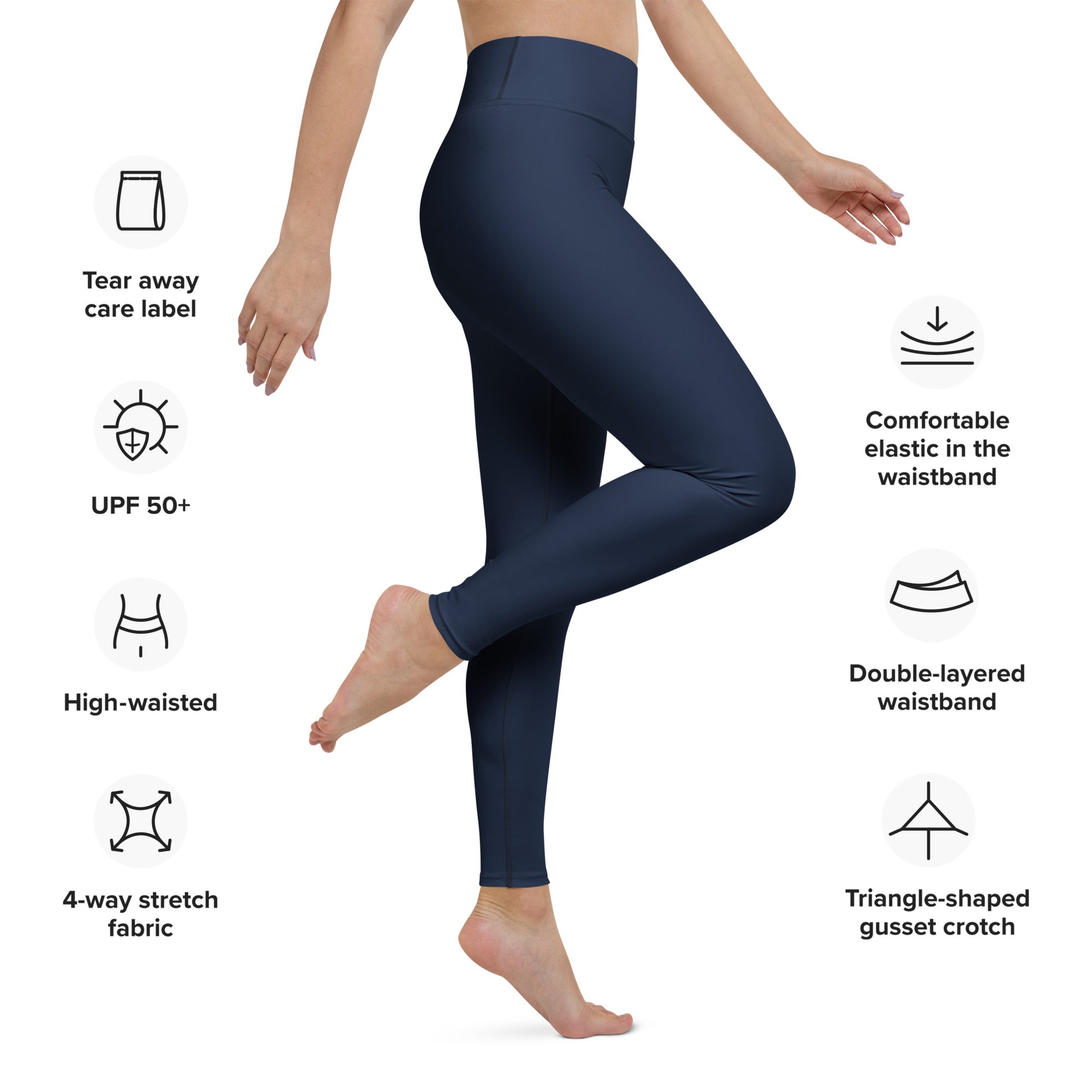 Navy High-Rise Yoga Leggings - Activewear Well