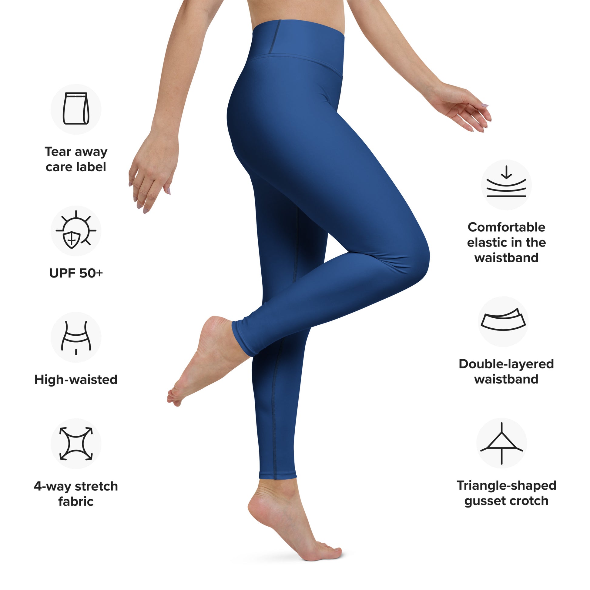 Royal Blue High-Rise Yoga Leggings - Activewear Well