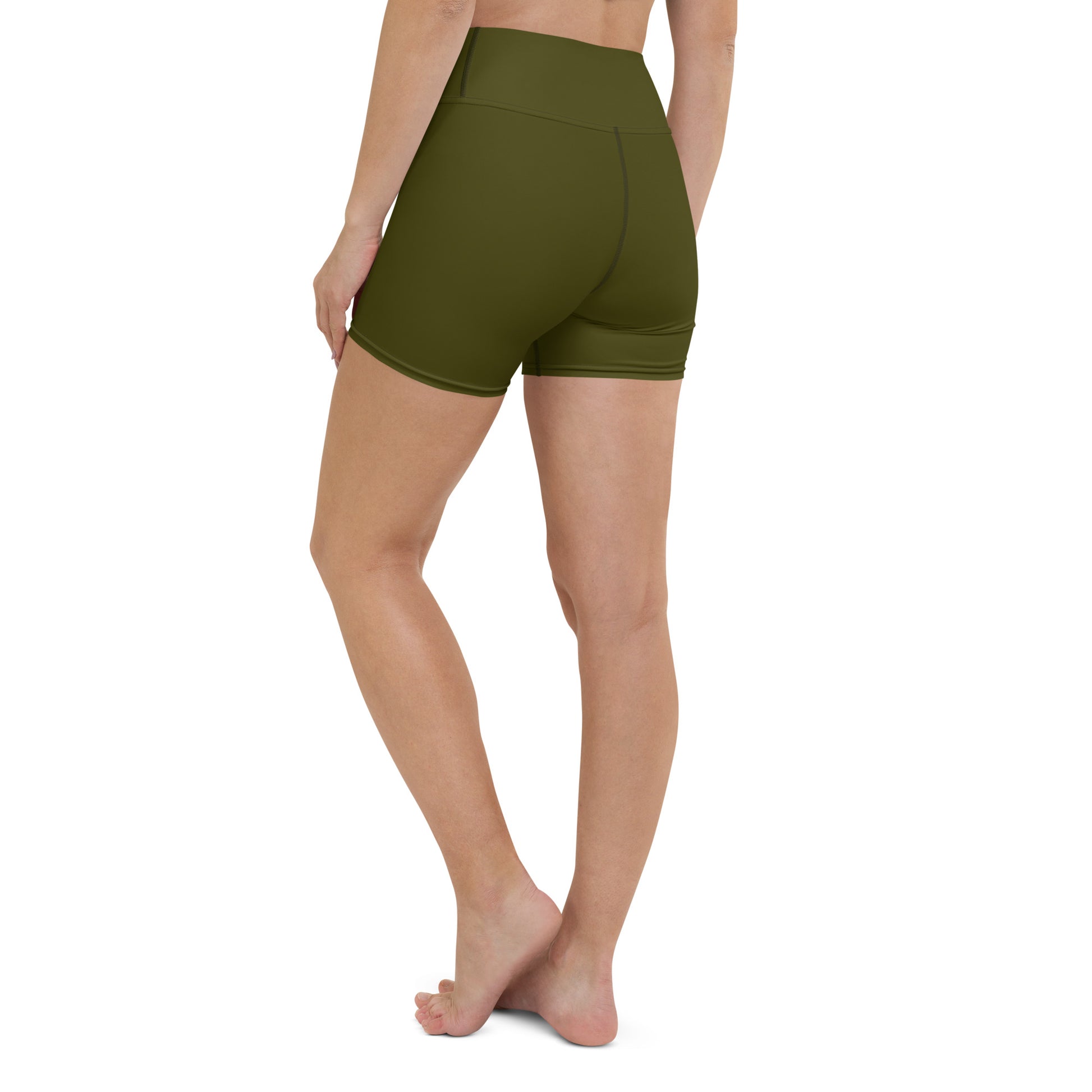 Olive High-Rise Yoga Shorts - Activewear Well