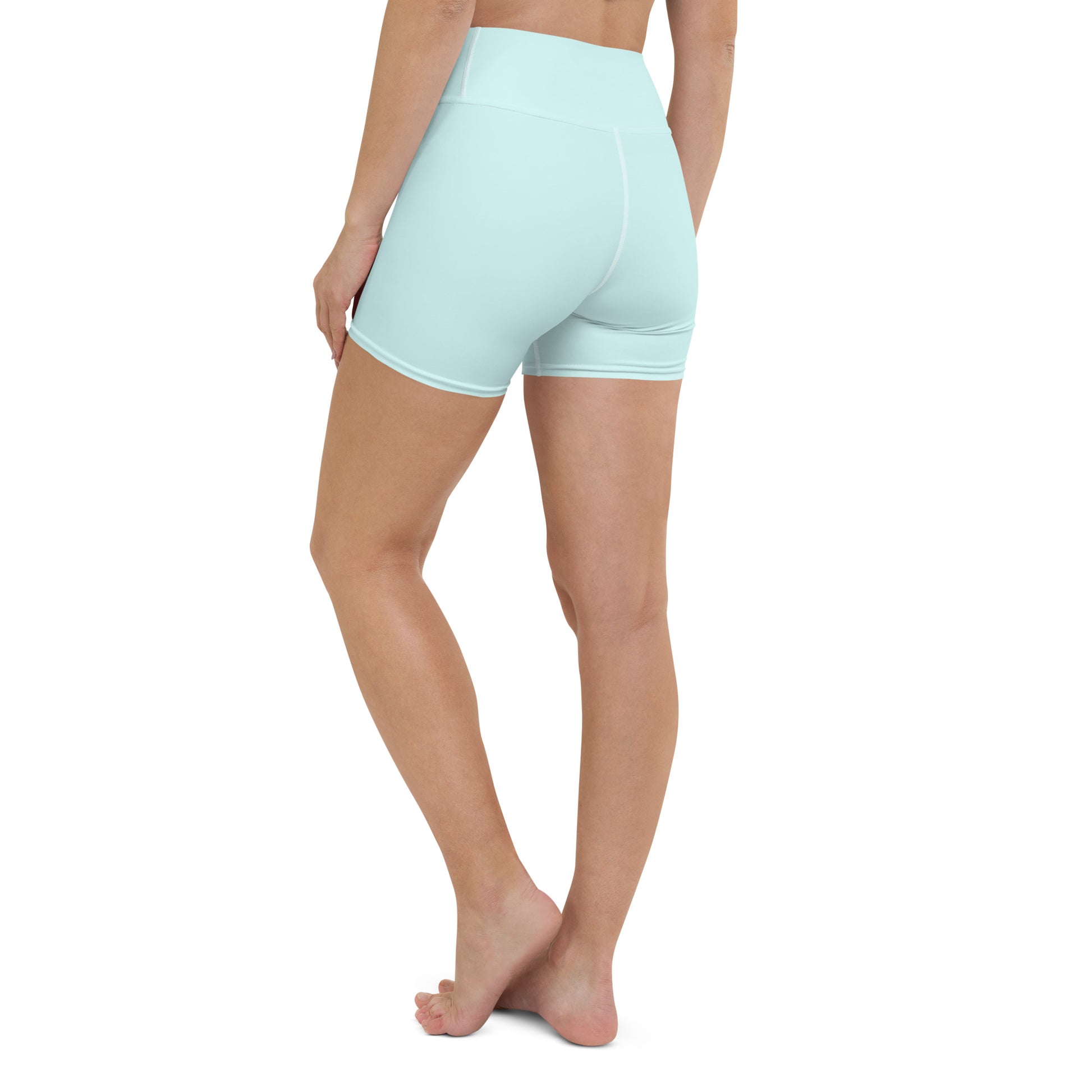 Pastel Blue High-Rise Yoga Shorts - Activewear Well