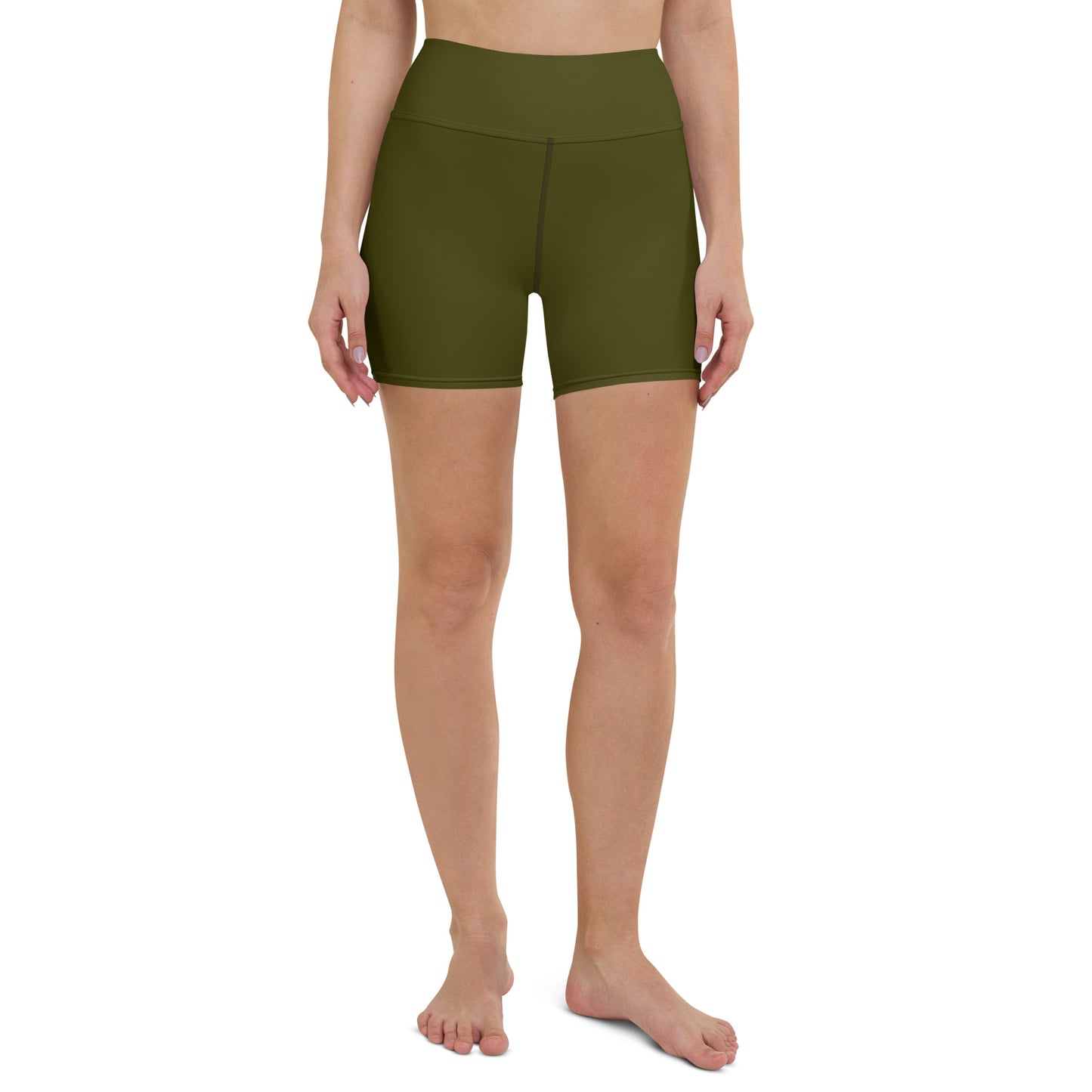 Olive High-Rise Yoga Shorts - Activewear Well