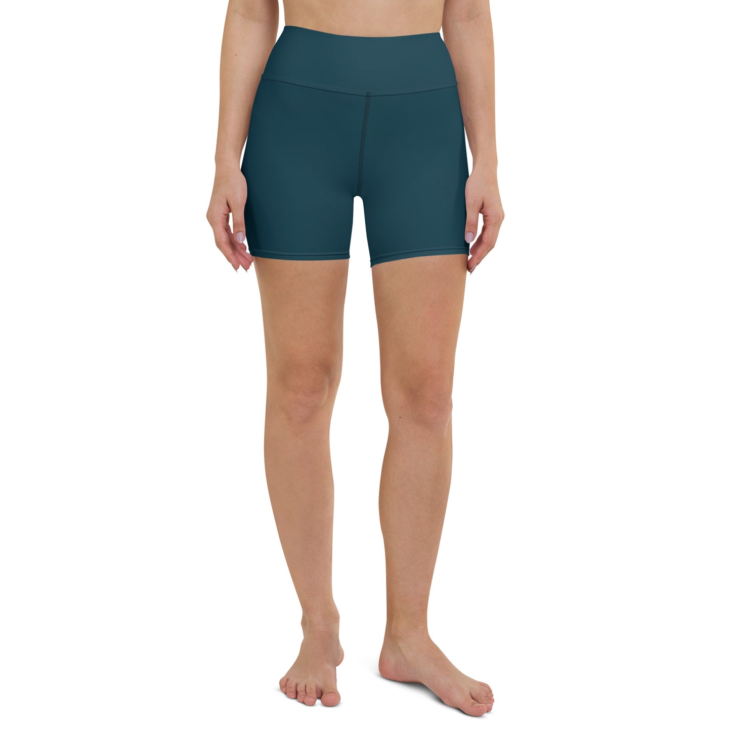 Petrol Blue High-Rise Yoga Shorts - Activewear Well