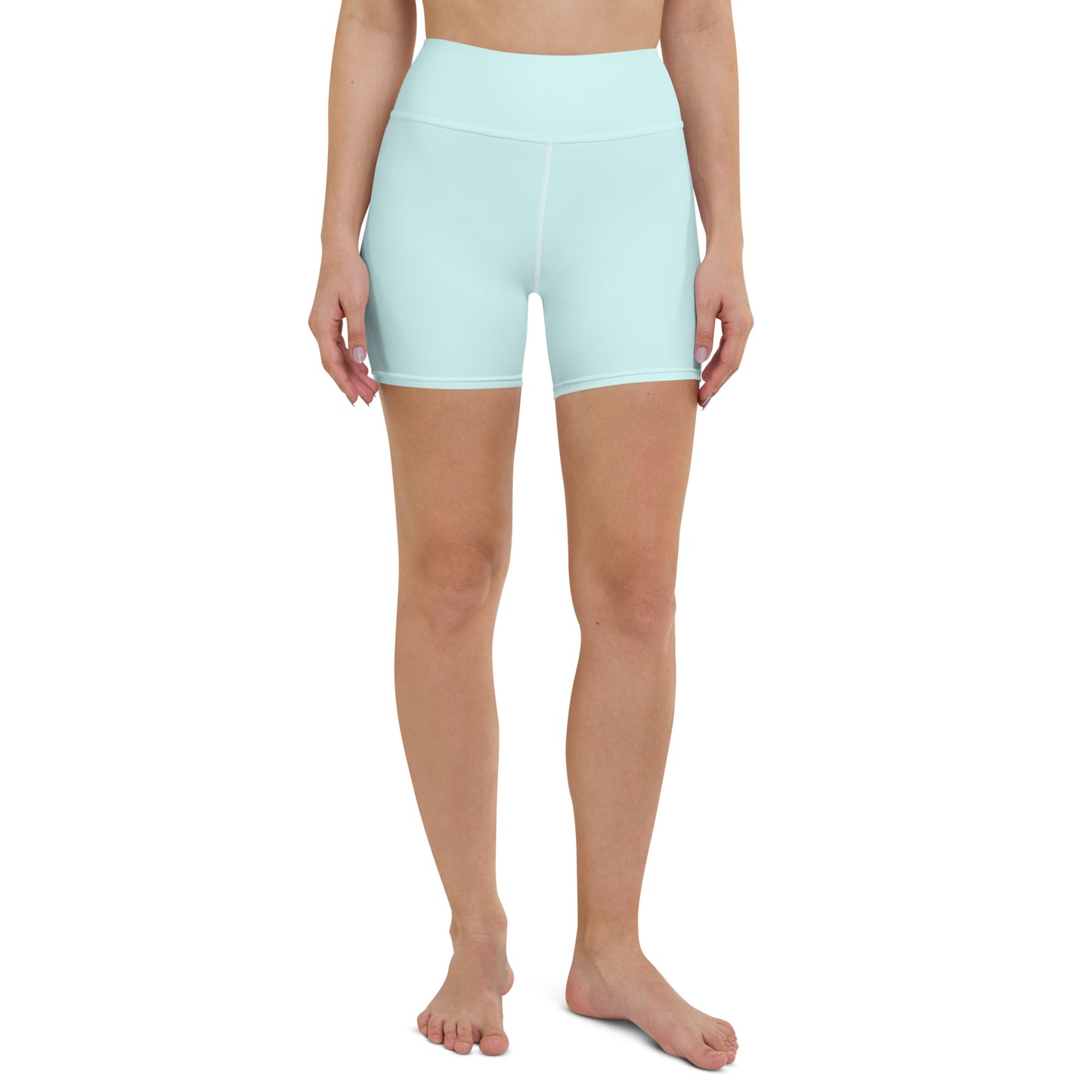 Pastel Blue High-Rise Yoga Shorts - Activewear Well