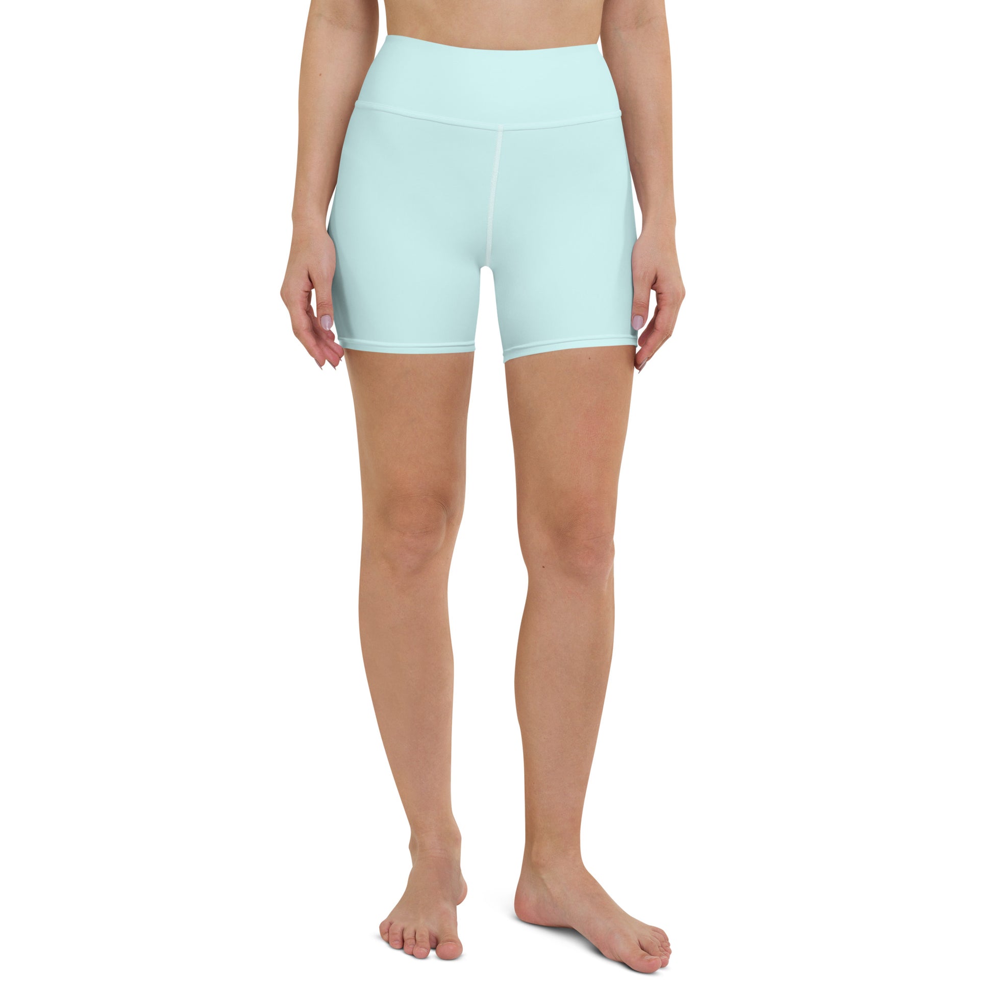 Pastel Blue High-Rise Yoga Shorts - Activewear Well
