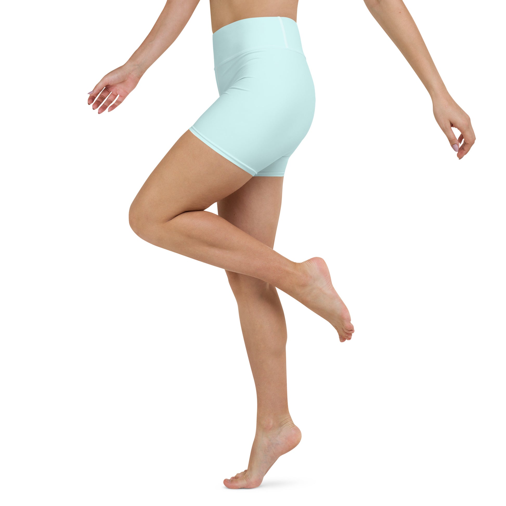 Pastel Blue High-Rise Yoga Shorts - Activewear Well