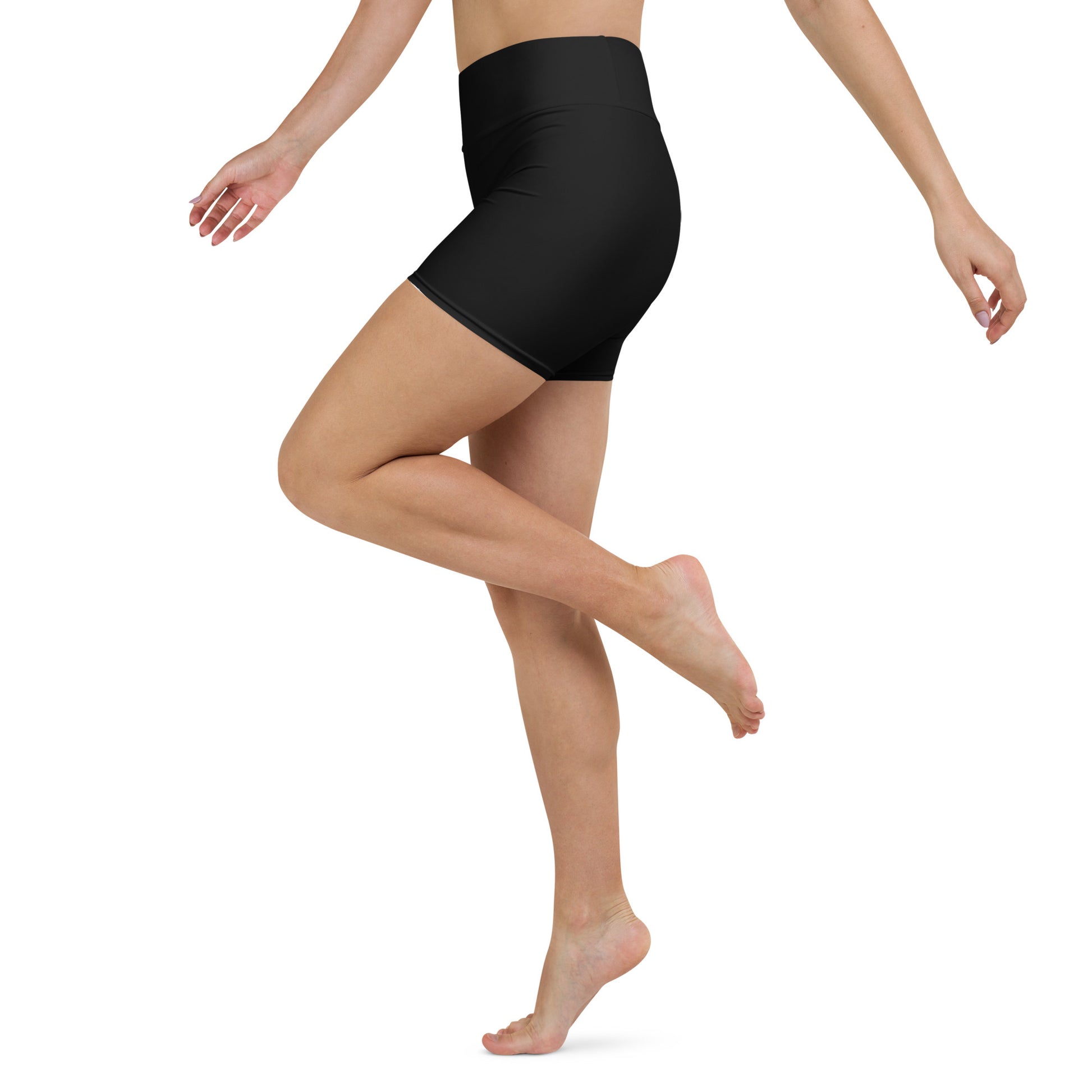 Black High-Rise Yoga Shorts - Activewear Well