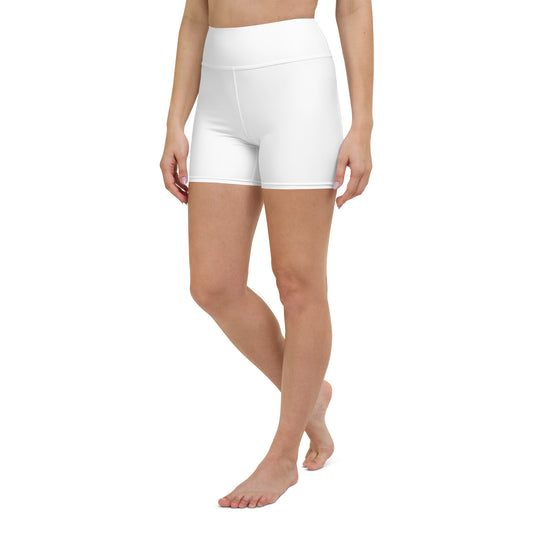 White High-Rise Yoga Shorts - Activewear Well
