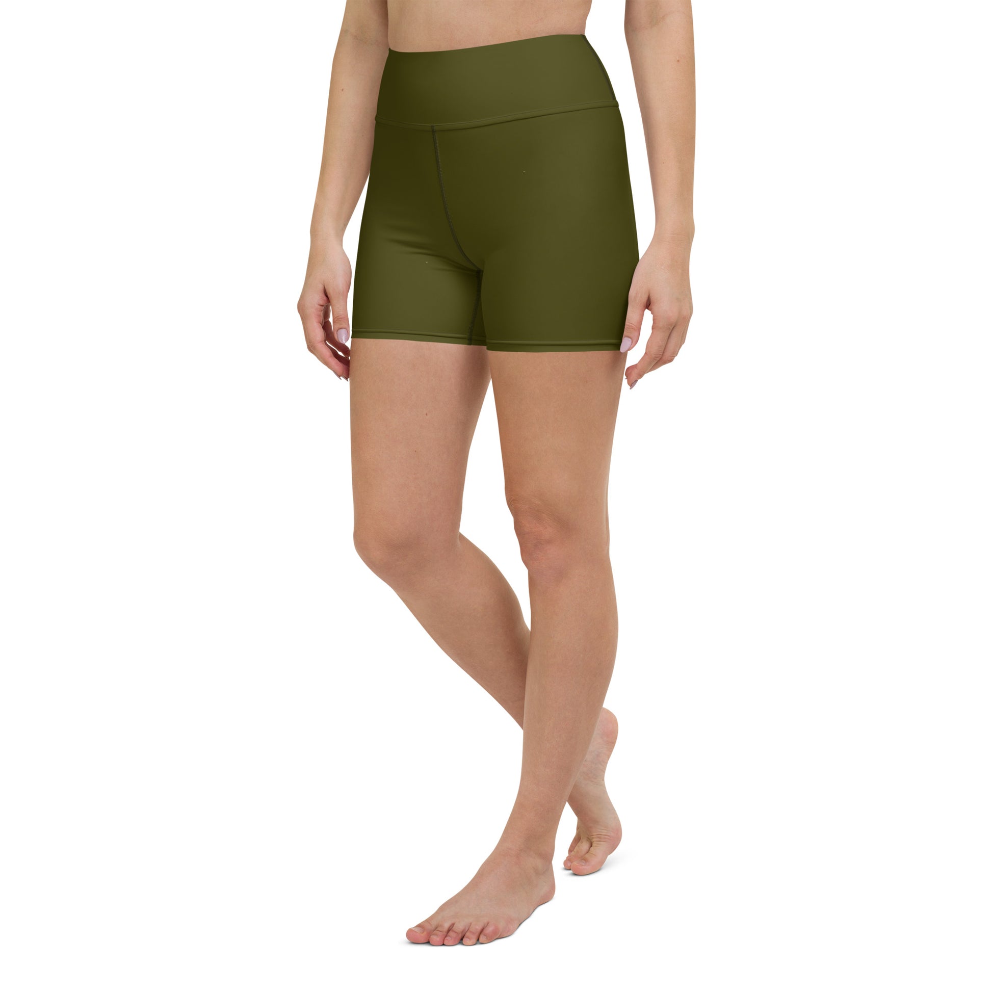 Olive High-Rise Yoga Shorts - Activewear Well