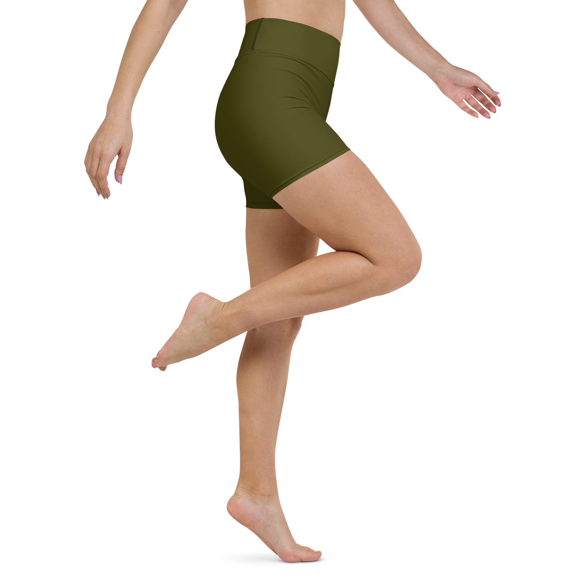 Olive High-Rise Yoga Shorts - Activewear Well