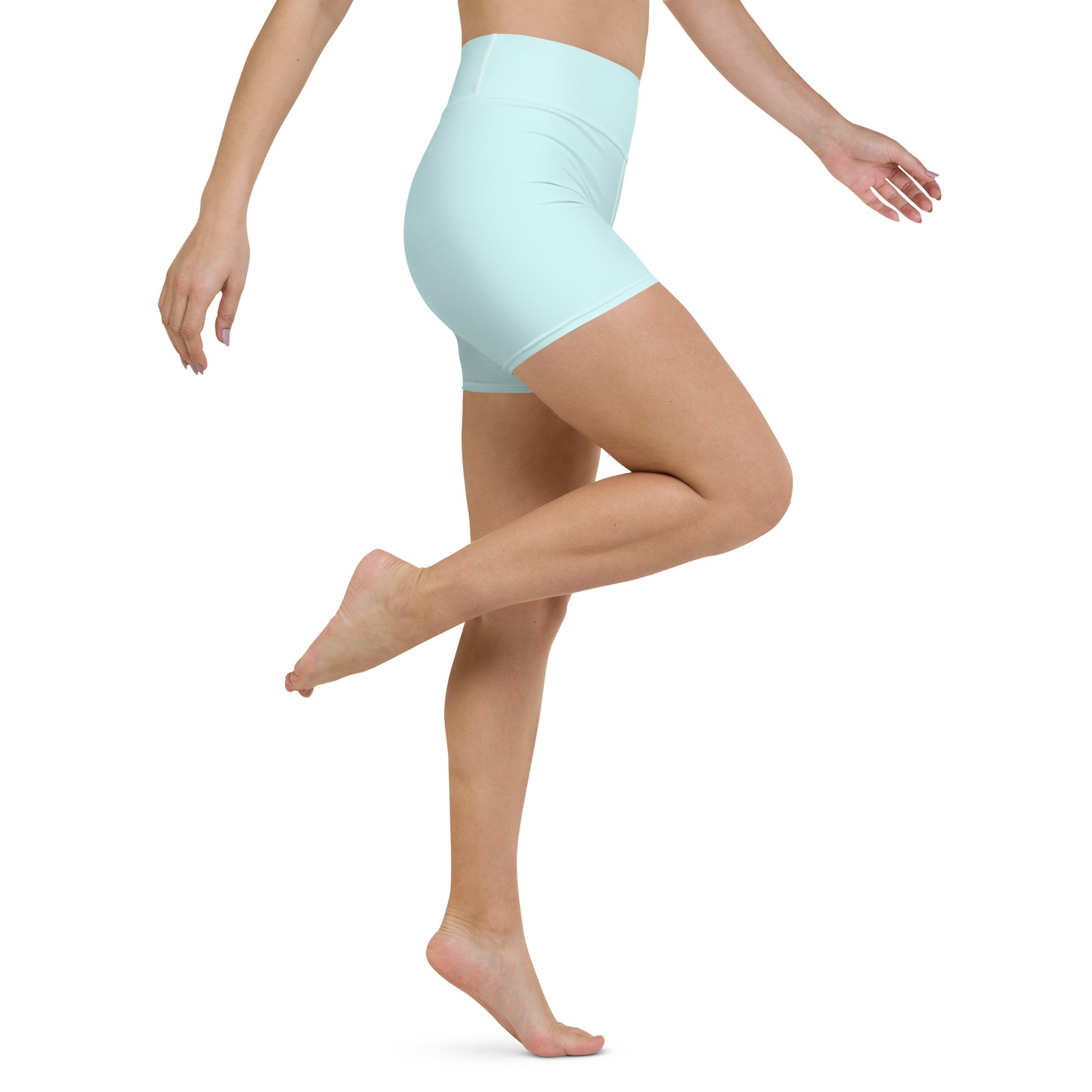 Pastel Blue High-Rise Yoga Shorts - Activewear Well