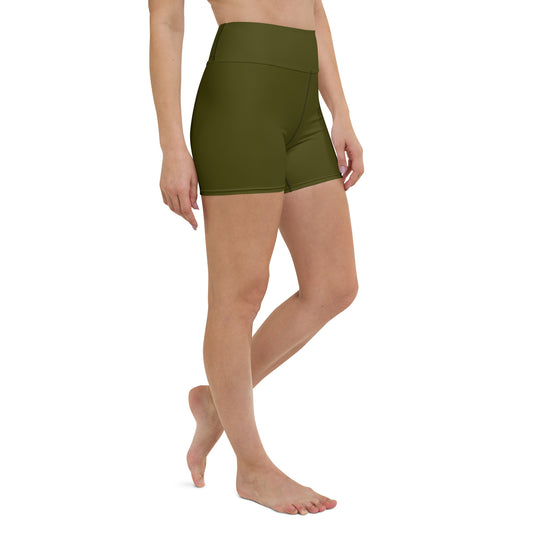 Olive High-Rise Yoga Shorts - Activewear Well