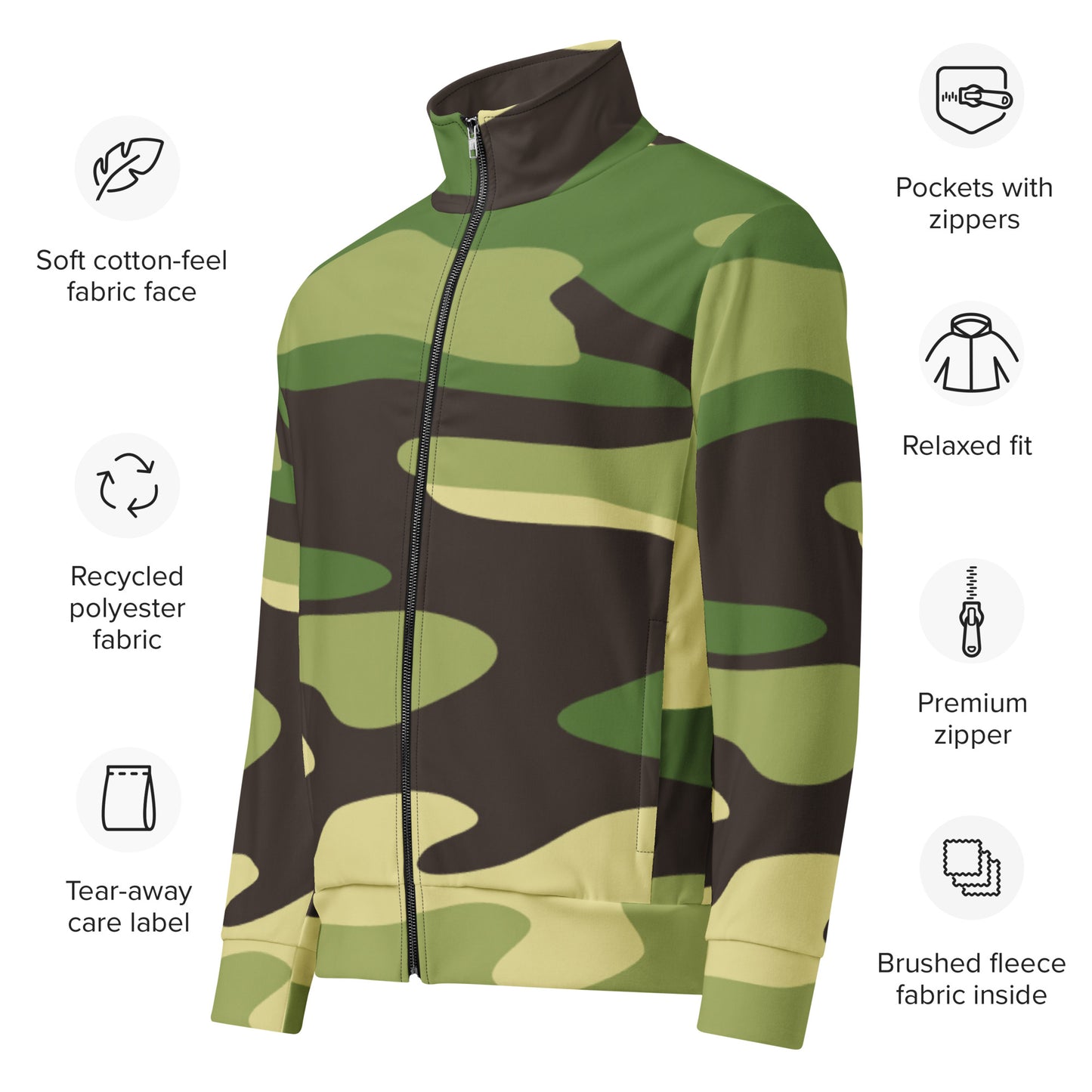 Green Camo Unisex track jacket