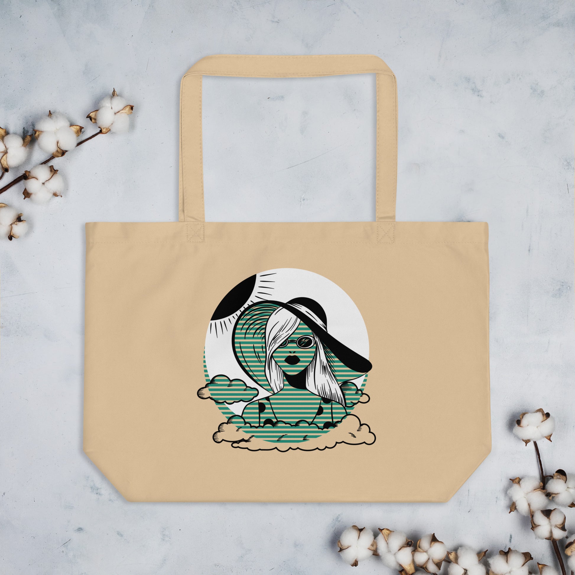 100% Large Organic Coton Tote Bag - Activewear Well