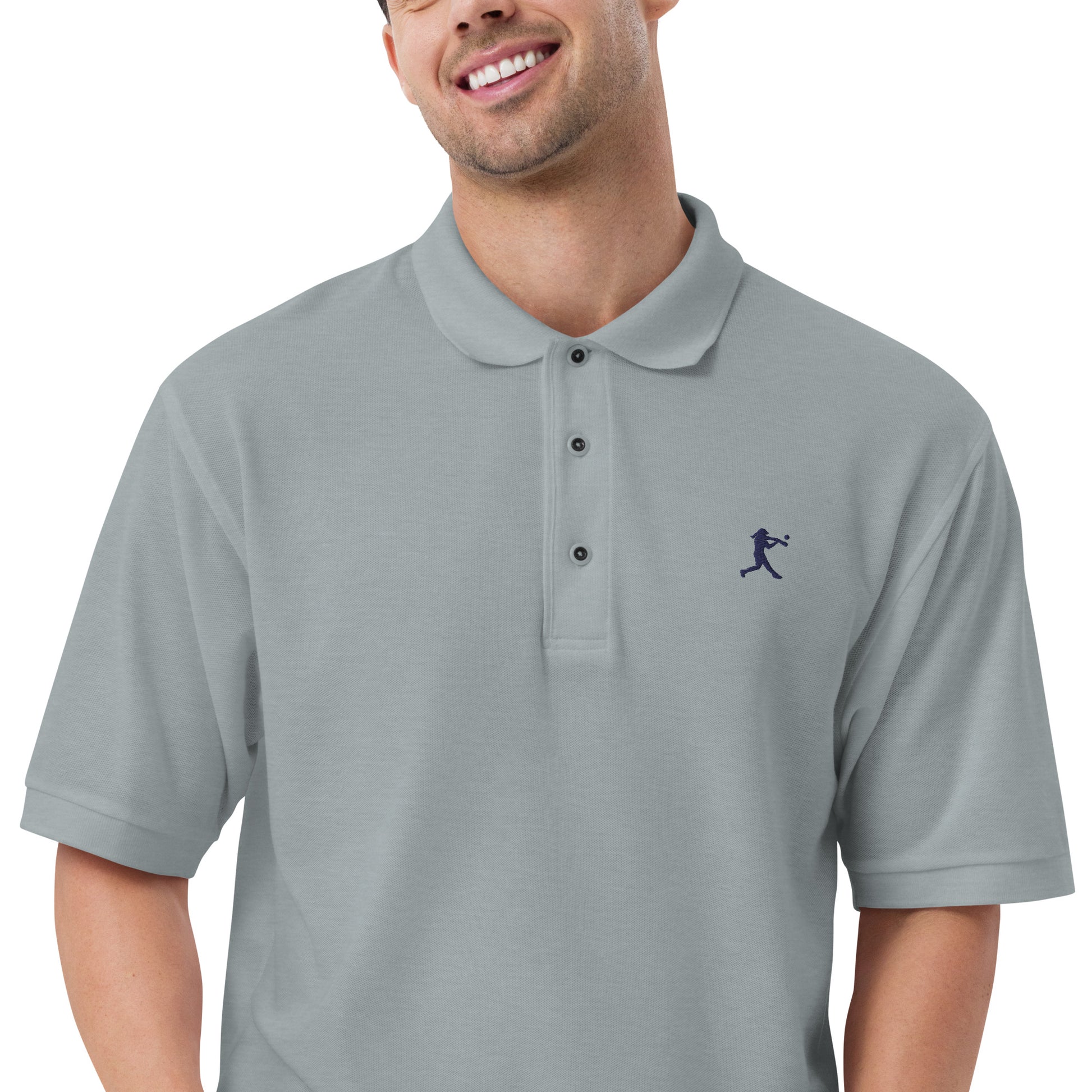 Baseball Player Men's Premium Polo - Activewear Well
