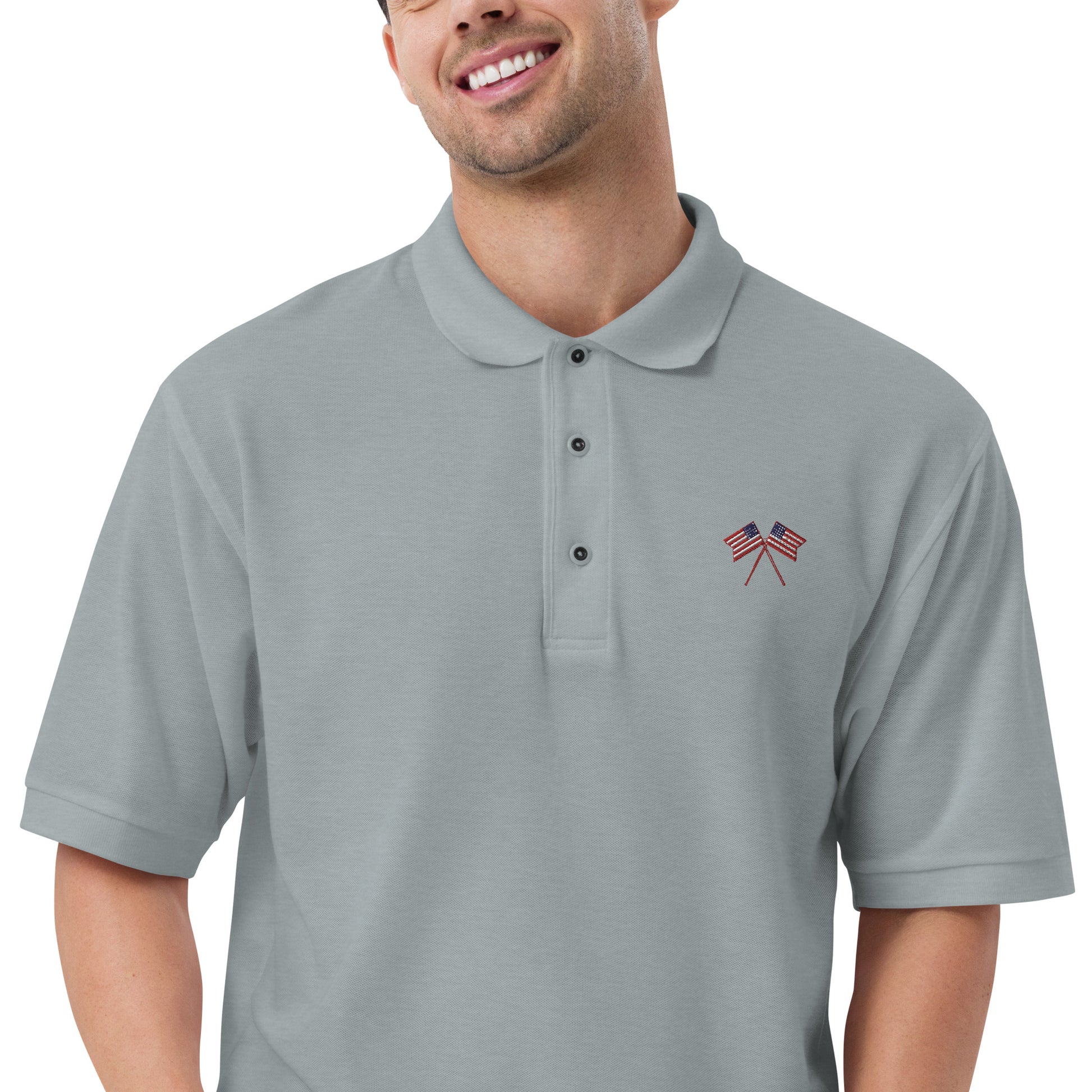 American Flag Men's Premium Polo - Activewear Well