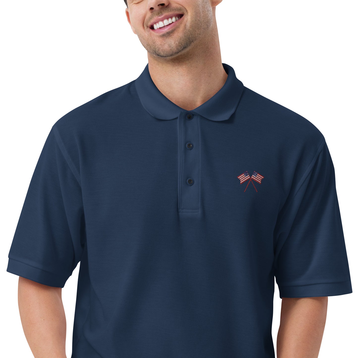American Flag Men's Premium Polo - Activewear Well