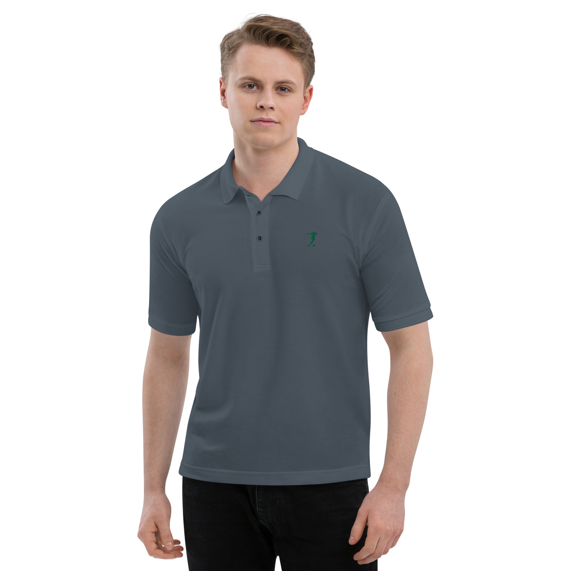 Soccer Player Men's Premium Polo - Activewear Well