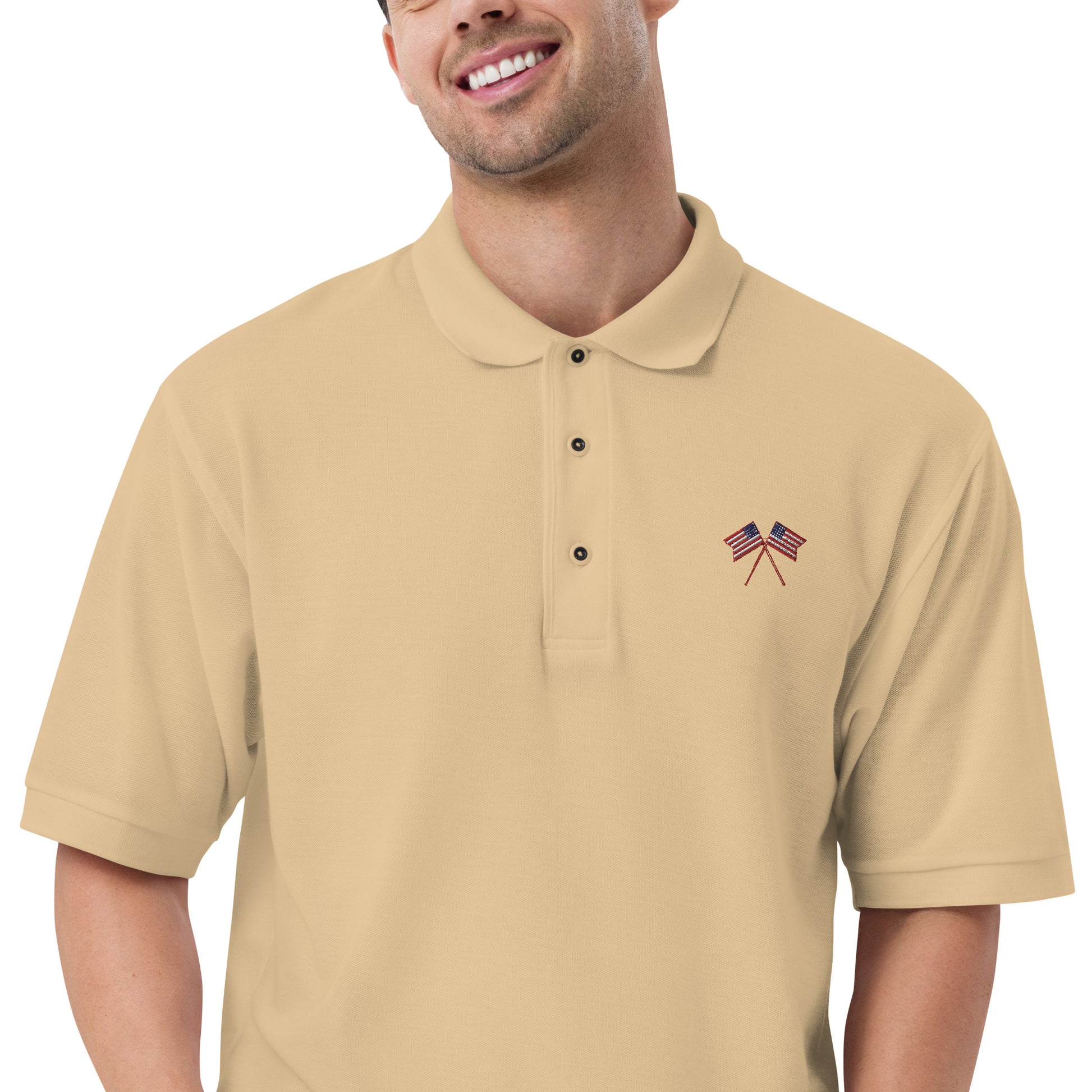 American Flag Men's Premium Polo - Activewear Well