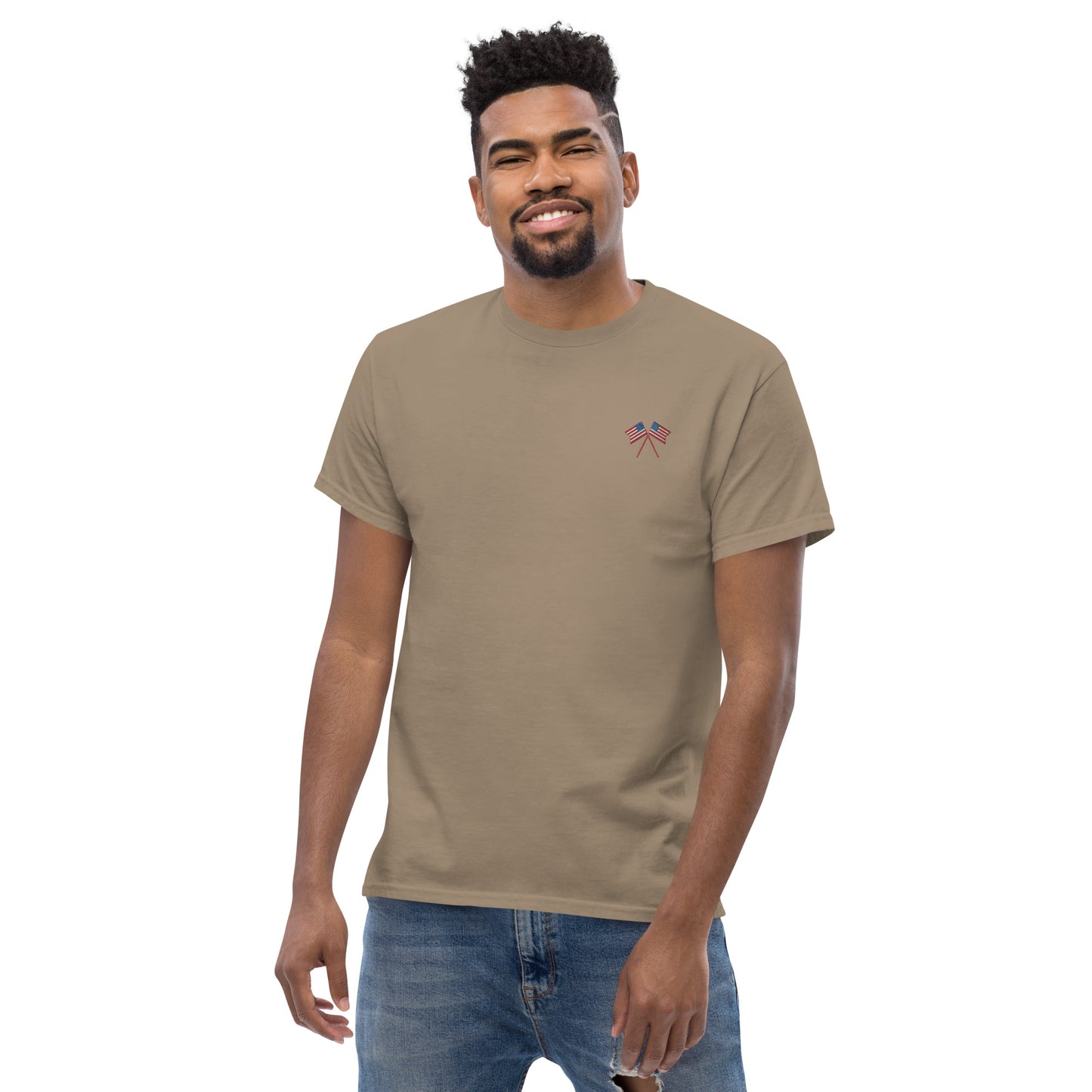 American Flag Men's Cotton T-Shirt - Activewear Well