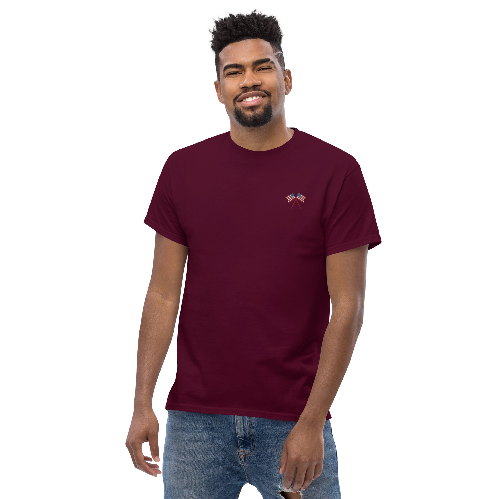 American Flag Men's Cotton T-Shirt - Activewear Well