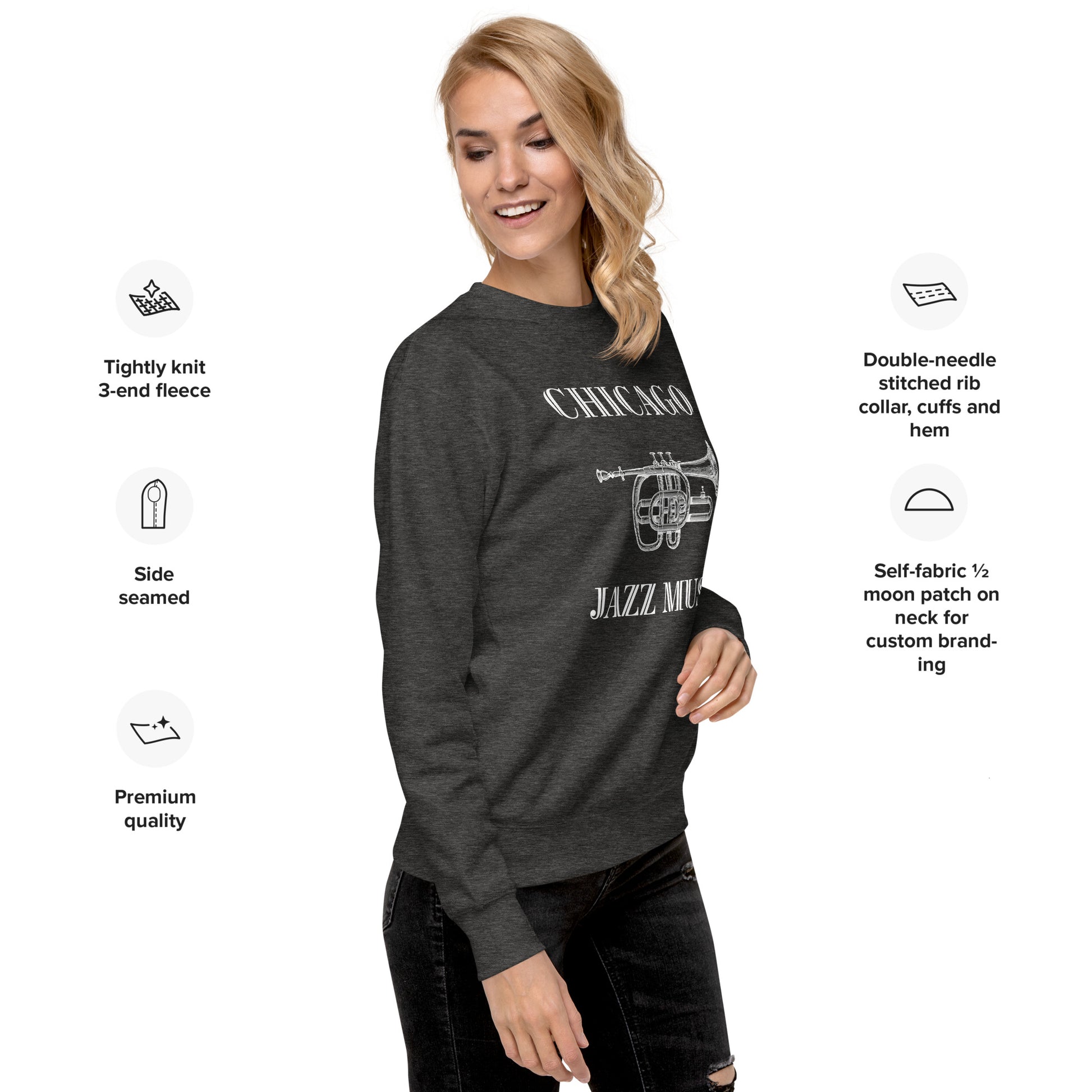 Chicago Jazz Unisex Premium Sweatshirt - Activewear Well