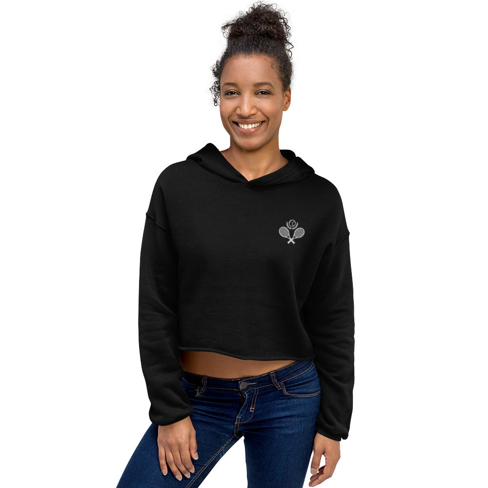 Tennis Embroidered Crop Hoodie - Activewear Well