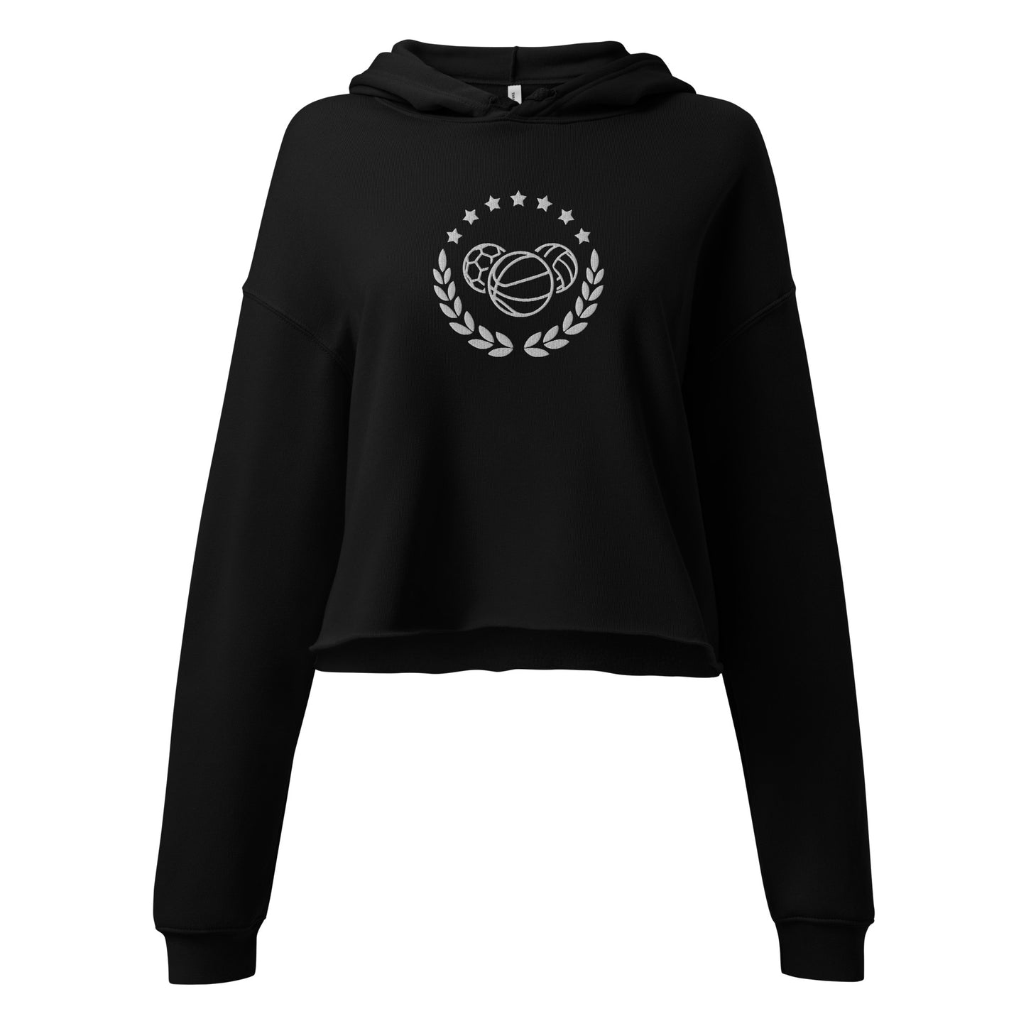 Sports Embroidered Crop Hoodie - Activewear Well