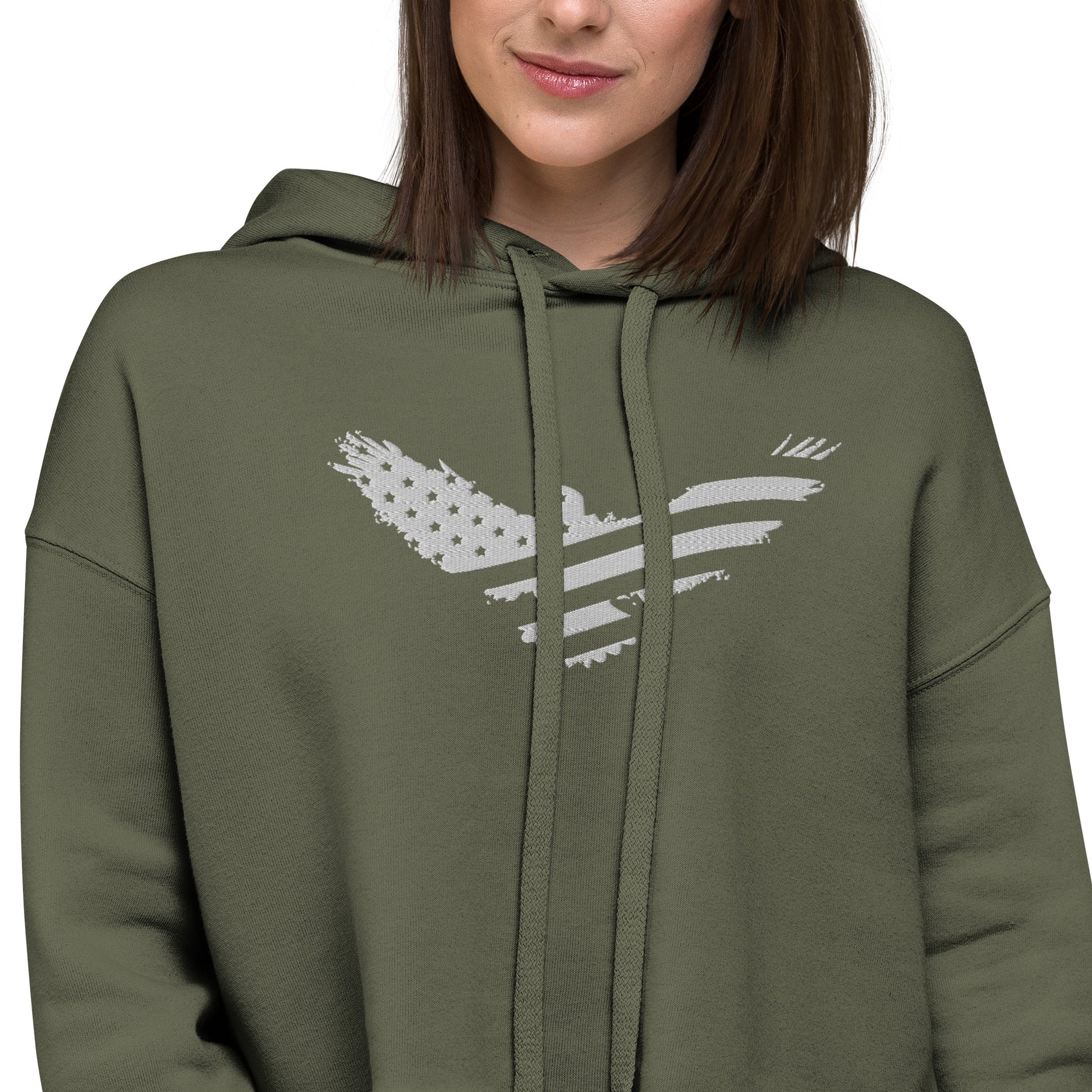 US Embroidered Crop Hoodie - Activewear Well