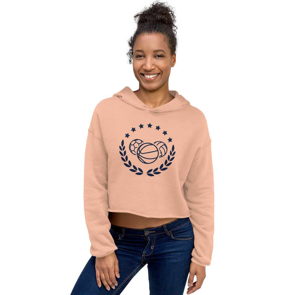 Sport Printed Crop Hoodie - Activewear Well